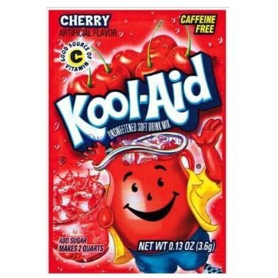 Kool-Aid Soft Drink Mix - Cherry Unsweetened, Caffeine Free, 0.13 Oz/Envelope (Pack Of 15)