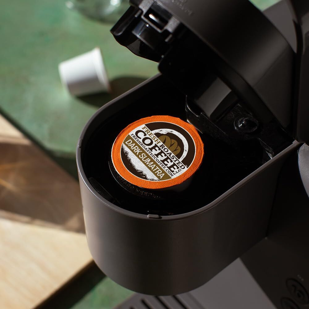 Fresh Roasted Coffee,100% Dark Sumatra Mandheling | Single Origin | Dark Roast | Kosher | K-Cup Compatible | 24 Pods