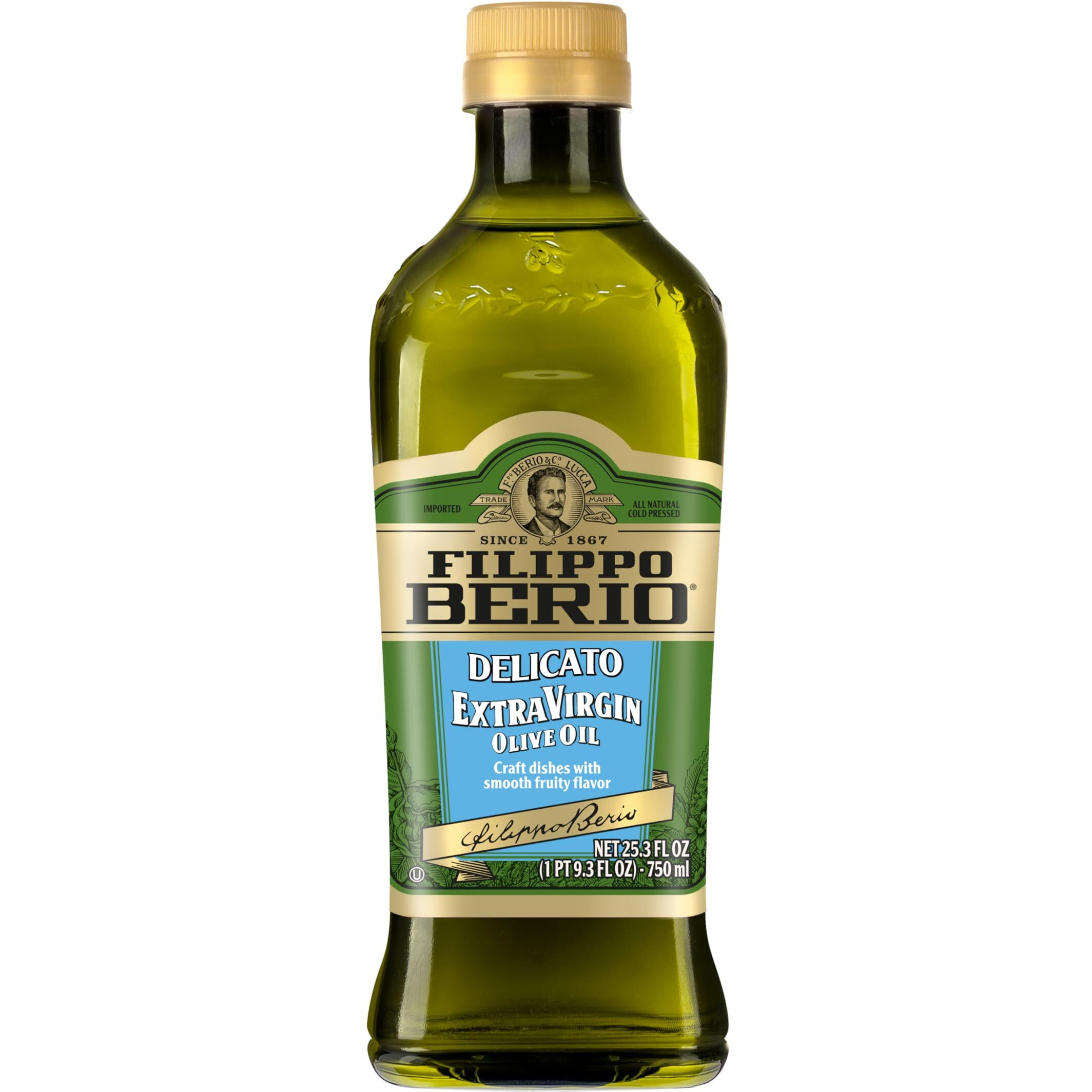 Filippo Berio Extra Virgin Olive Oil, Delicato, 25.3 Ounce Rpet Bottle