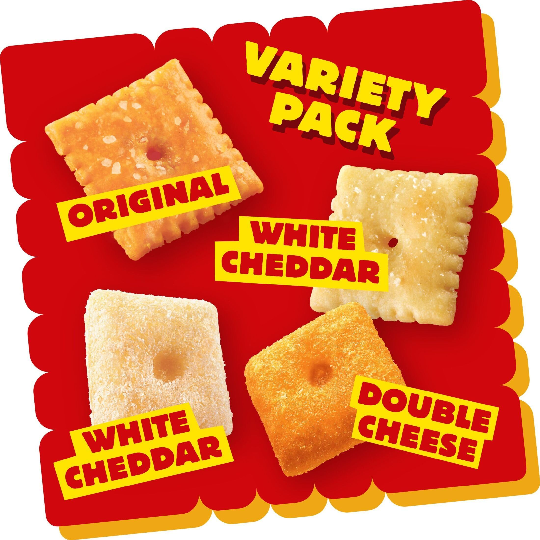 Cheez-It Cheese Crackers, Baked Snack Crackers, Lunch Snacks, Variety Pack (40 Pouches)