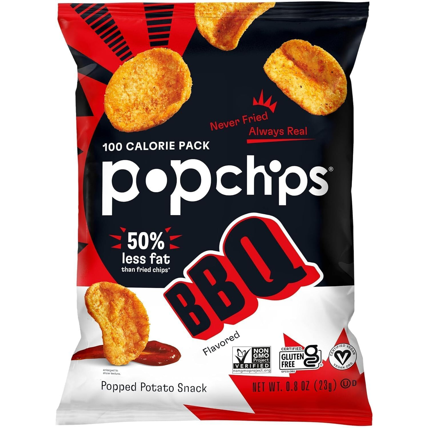 Popchips Variety Pack - Baked Potato Chips Snack Bag Healthy Assortment (30 Count)