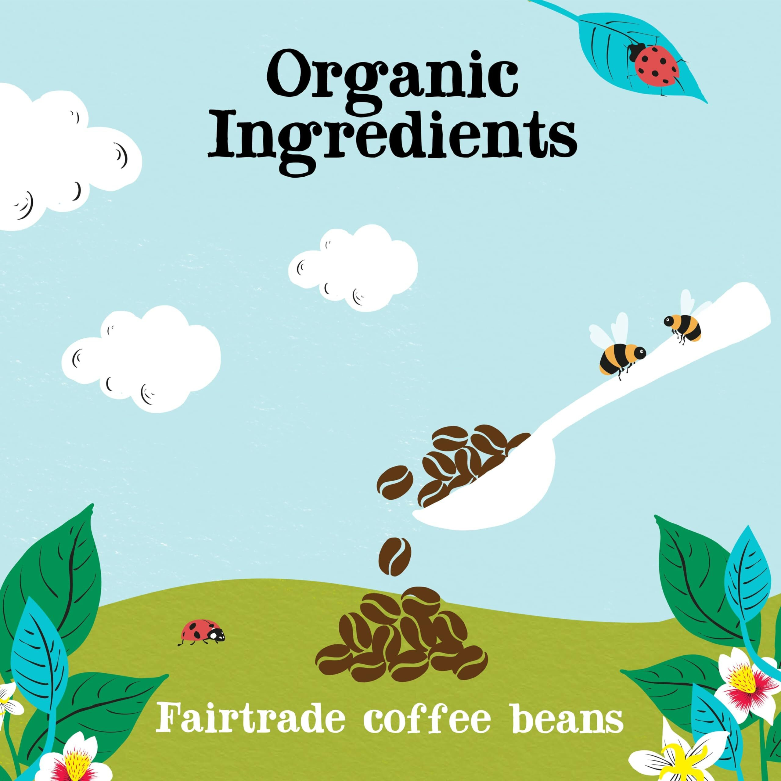 Clipper Coffee Organic Latin American Decaf Instant Coffee - Medium Roast Coffee, Freeze Dried & Ethically Sourced - 6 Pack, 100G Per Jar
