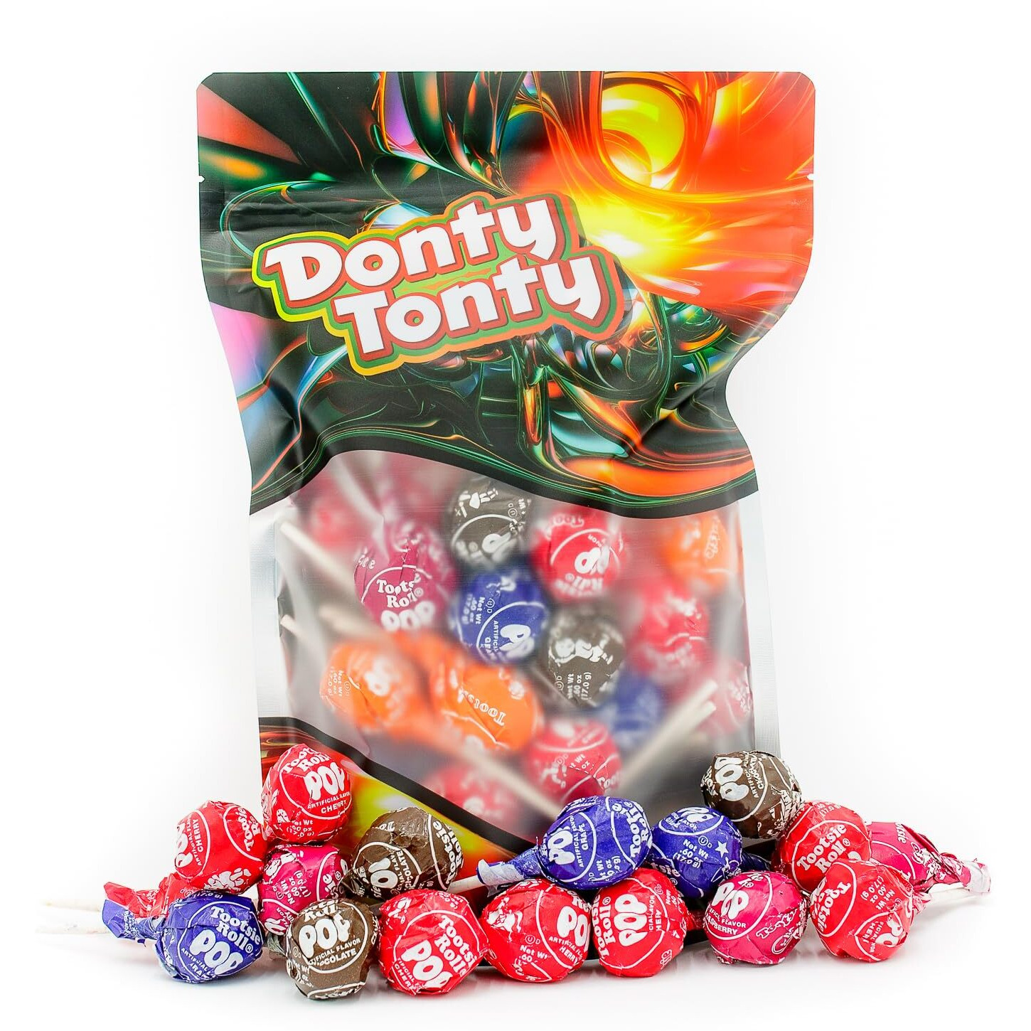 Tootsie Roll Pops Lollipops 2 Lb - Bulk Bag, 5 Assorted Flavors, Gluten Free, Chewy Center & Hard Candy Coating, Individually Wrapped Suckers (48 Pieces)