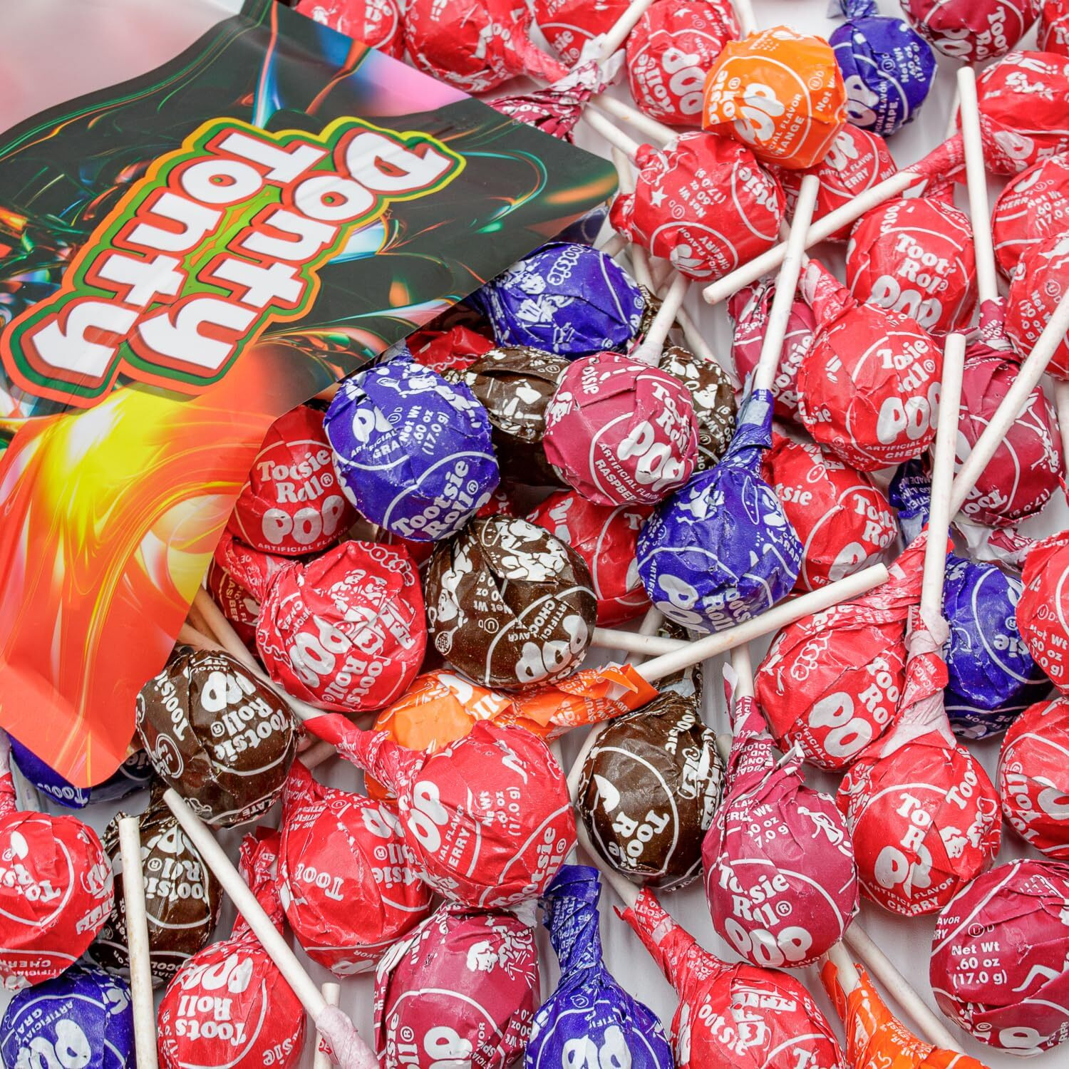 Tootsie Roll Pops Lollipops 2 Lb - Bulk Bag, 5 Assorted Flavors, Gluten Free, Chewy Center & Hard Candy Coating, Individually Wrapped Suckers (48 Pieces)