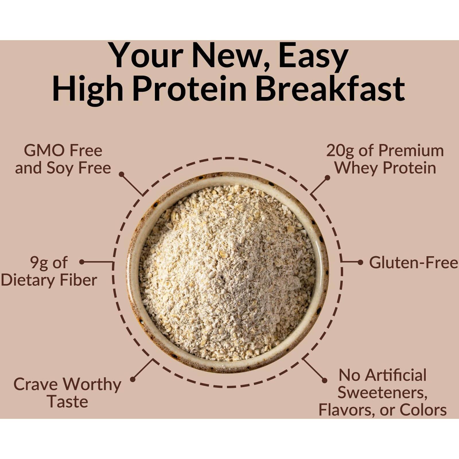 Naked Oats - Chocolate Pb Banana Overnight Oats, 20G Whey Protein, Gluten-Free Oatmeal Instant Breakfast Or Shake, High Protein Oatmeal, High Fiber Breakfast Shake, Non Gmo, No Soy - 12 Servings