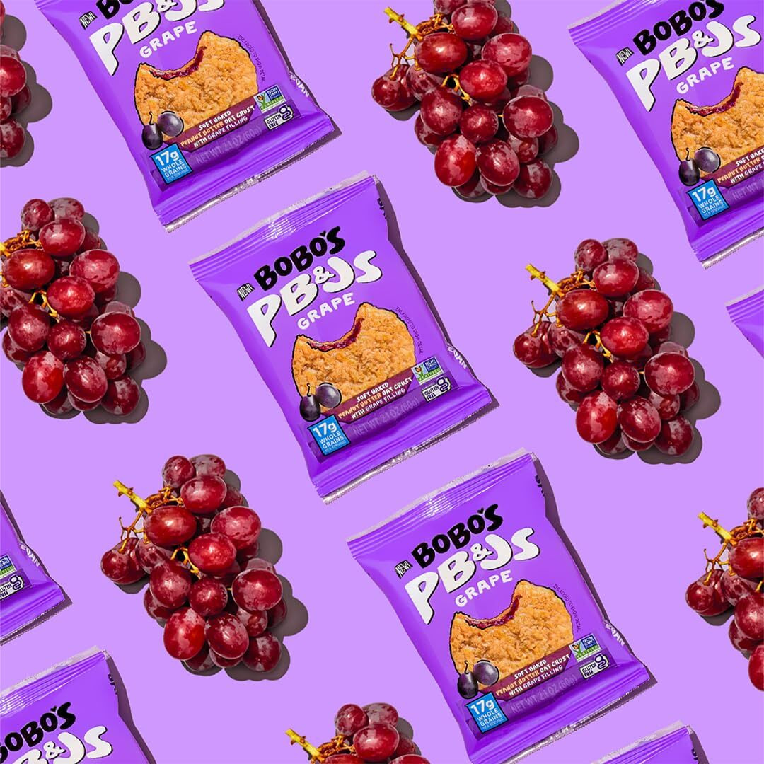 Bobo's Peanut Butter & Grape Jelly Oat Snacks, 24 Count, Healthy Everyday Snack, A Satisfying Treat That Provides A Quick Energy Boost