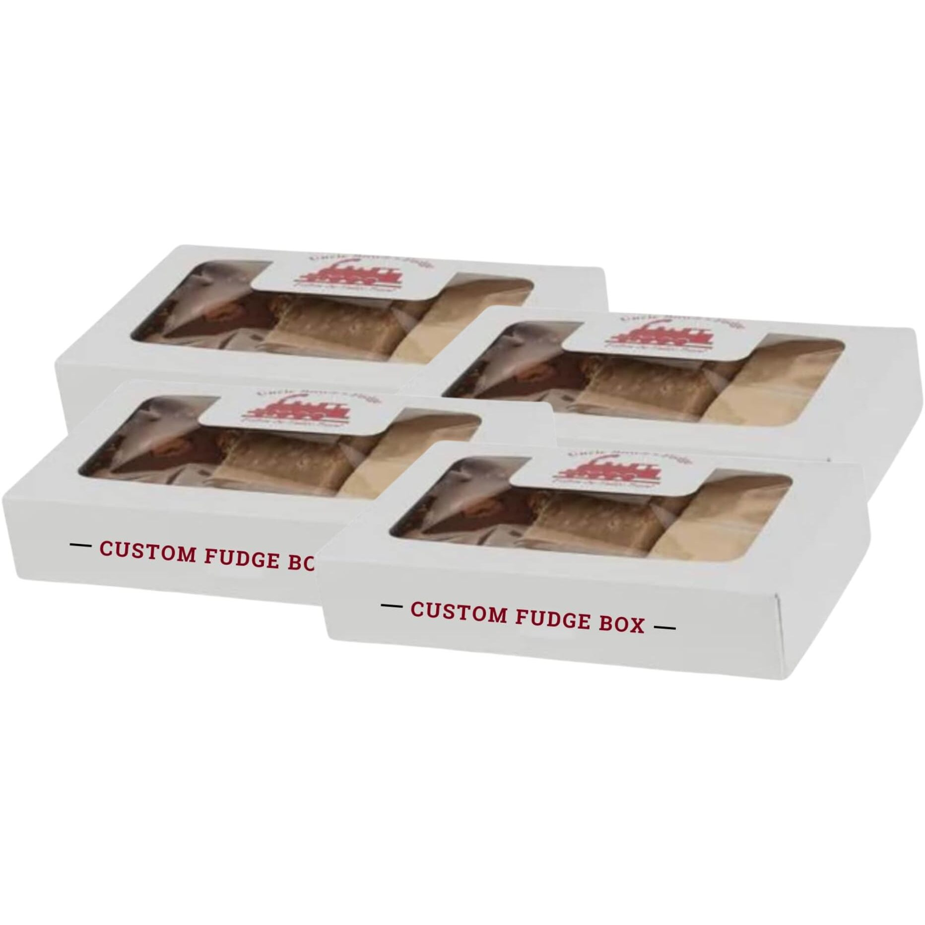 Uncle Butch's Fudge Custom Box - Creamy And Smooth Fudge Sampler - Choose Any 2 Flavors Of Delicious & Decadent Fudge - 16Oz Per Box (4 Pack)