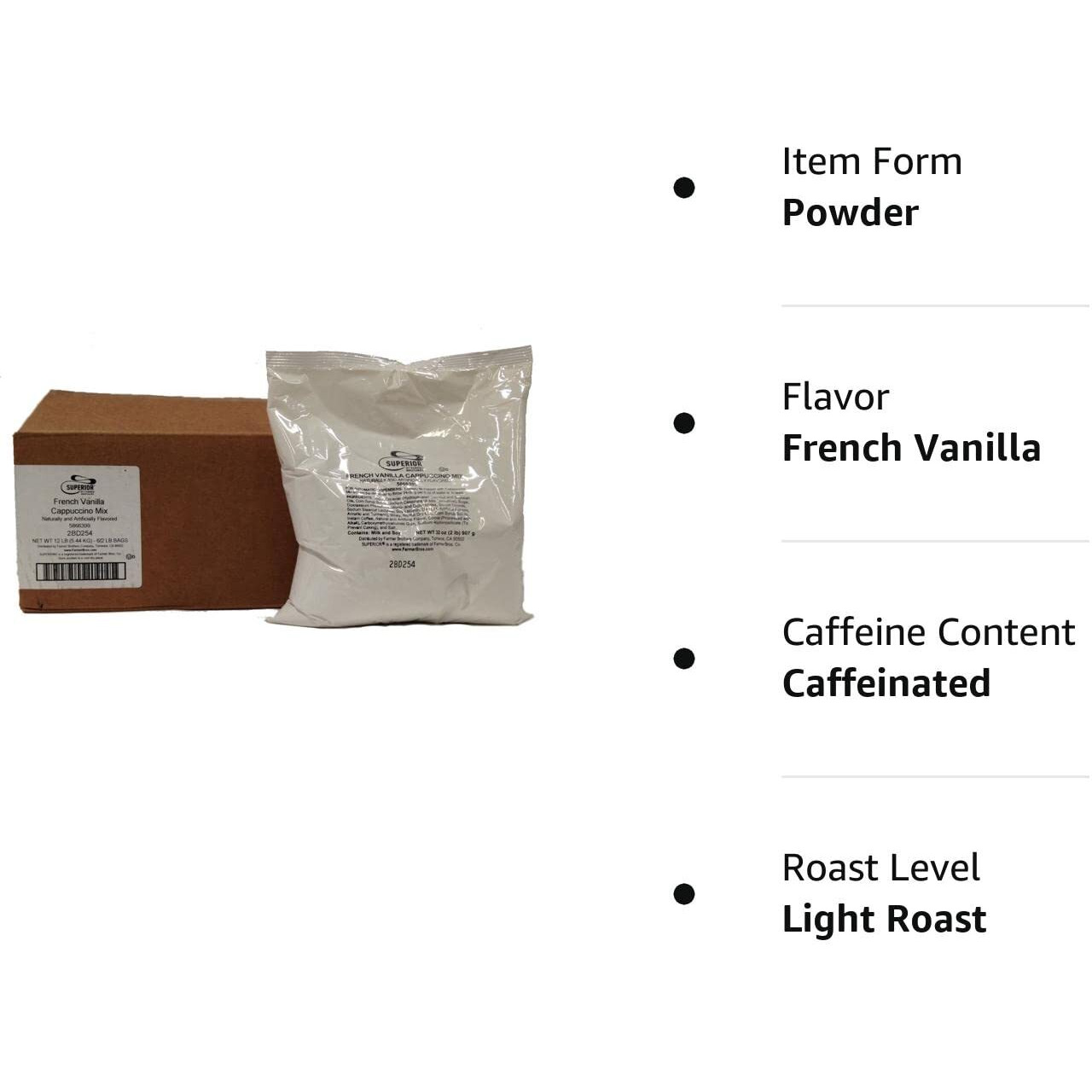 Superior French Vanilla Cappuccino Mix (6 Bags/2 Lbs Each)