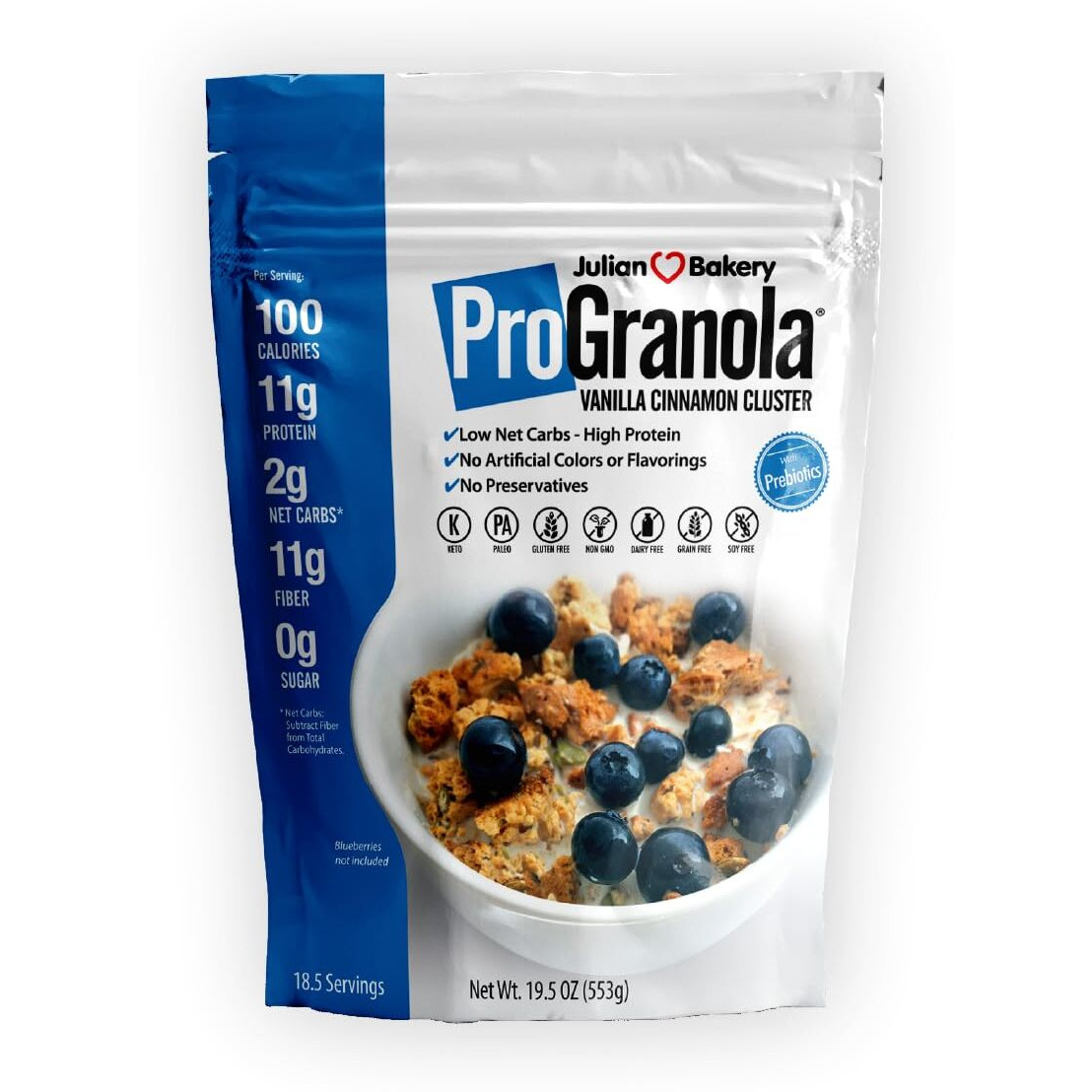 Julian Bakery Progranola Cereal | Vanilla Cinnamon | 12G Protein | Paleo | 2 Net Carbs | Gluten-Free | Grain-Free | 15 Servings