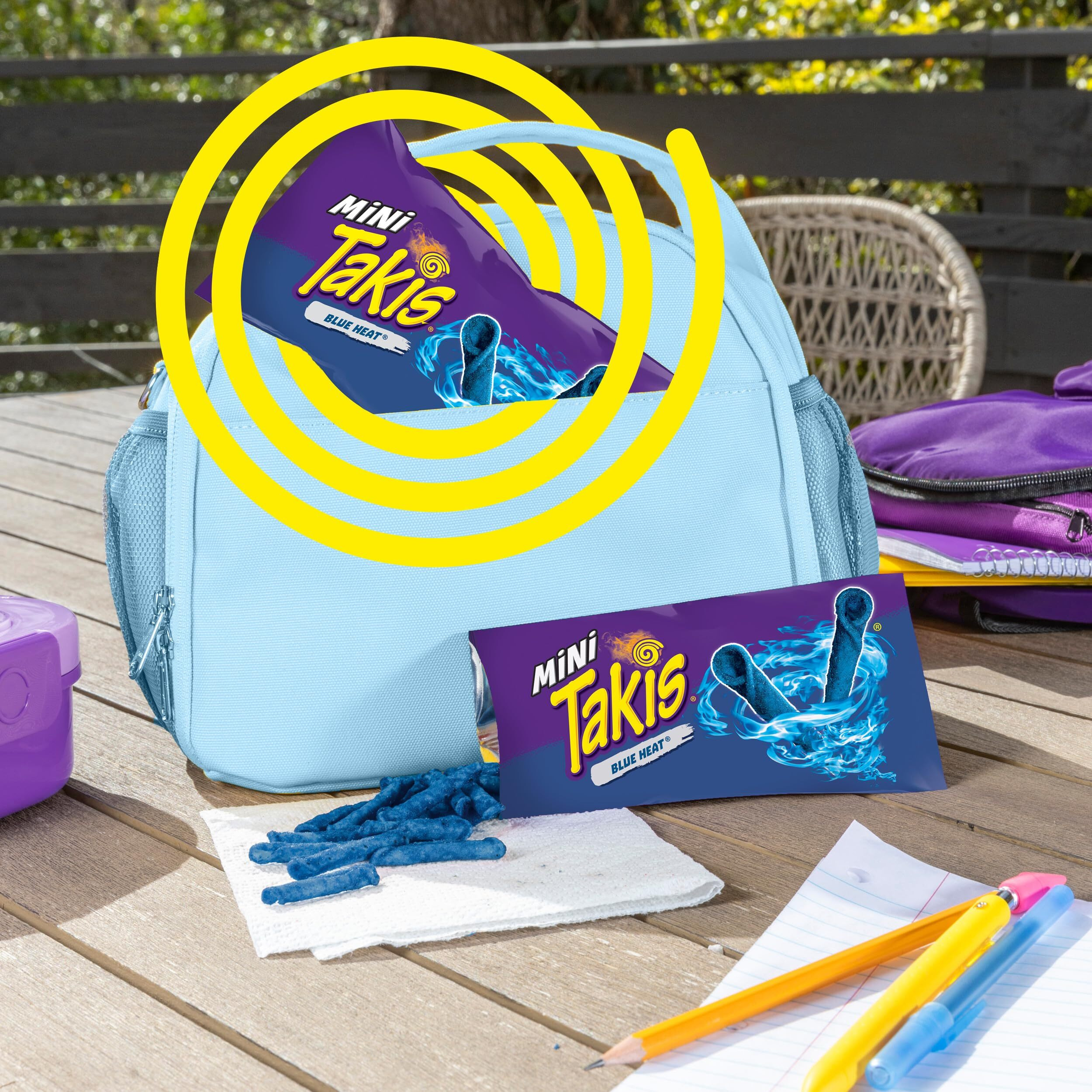 Takis Blue Heat Mini 25 Pc / 1.23 Oz Bite Size Multipack, Hot Chili Pepper Flavored Extreme Spicy Rolled Tortilla Chips