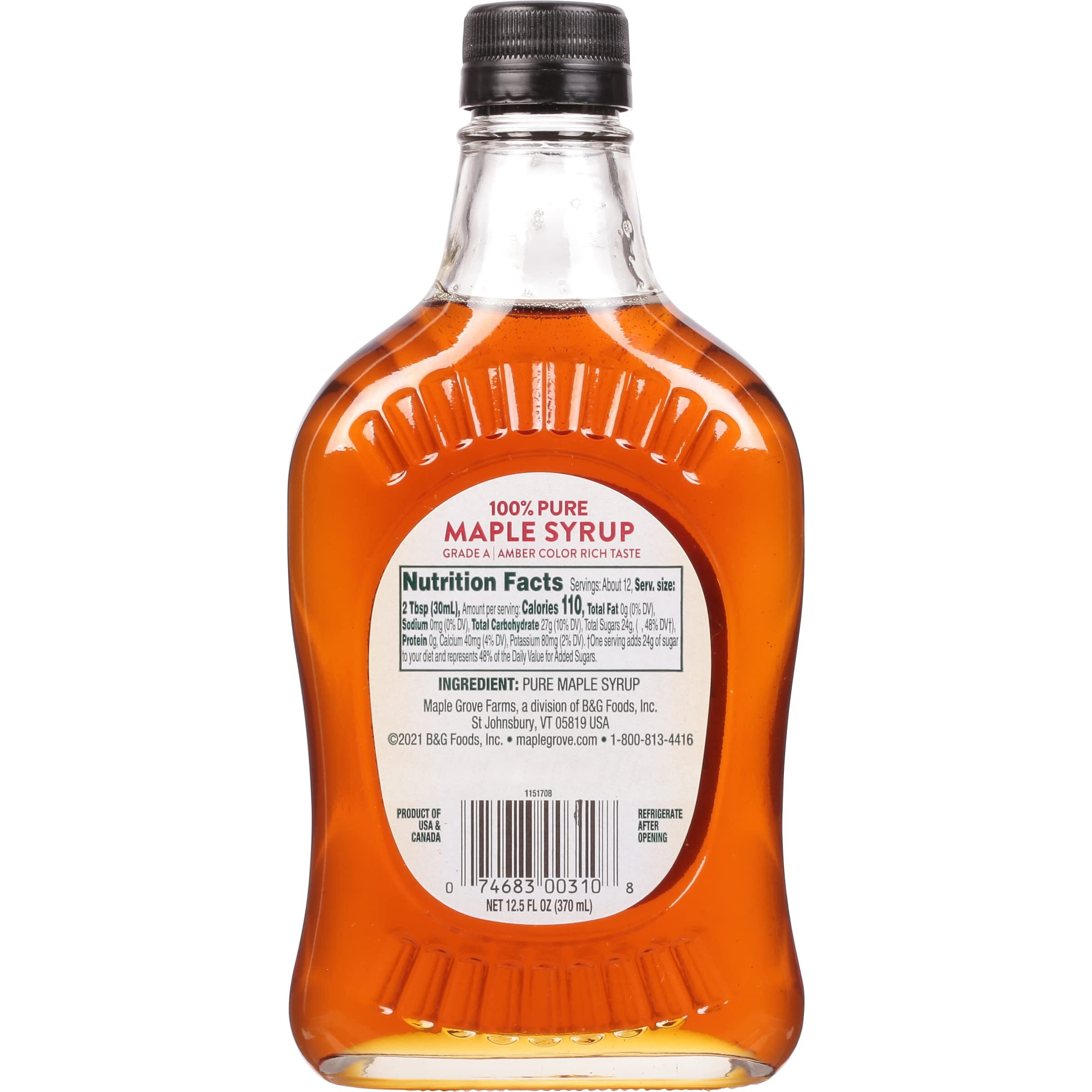 Maple Grove Farms Pure Maple Syrup, 12.5 Oz