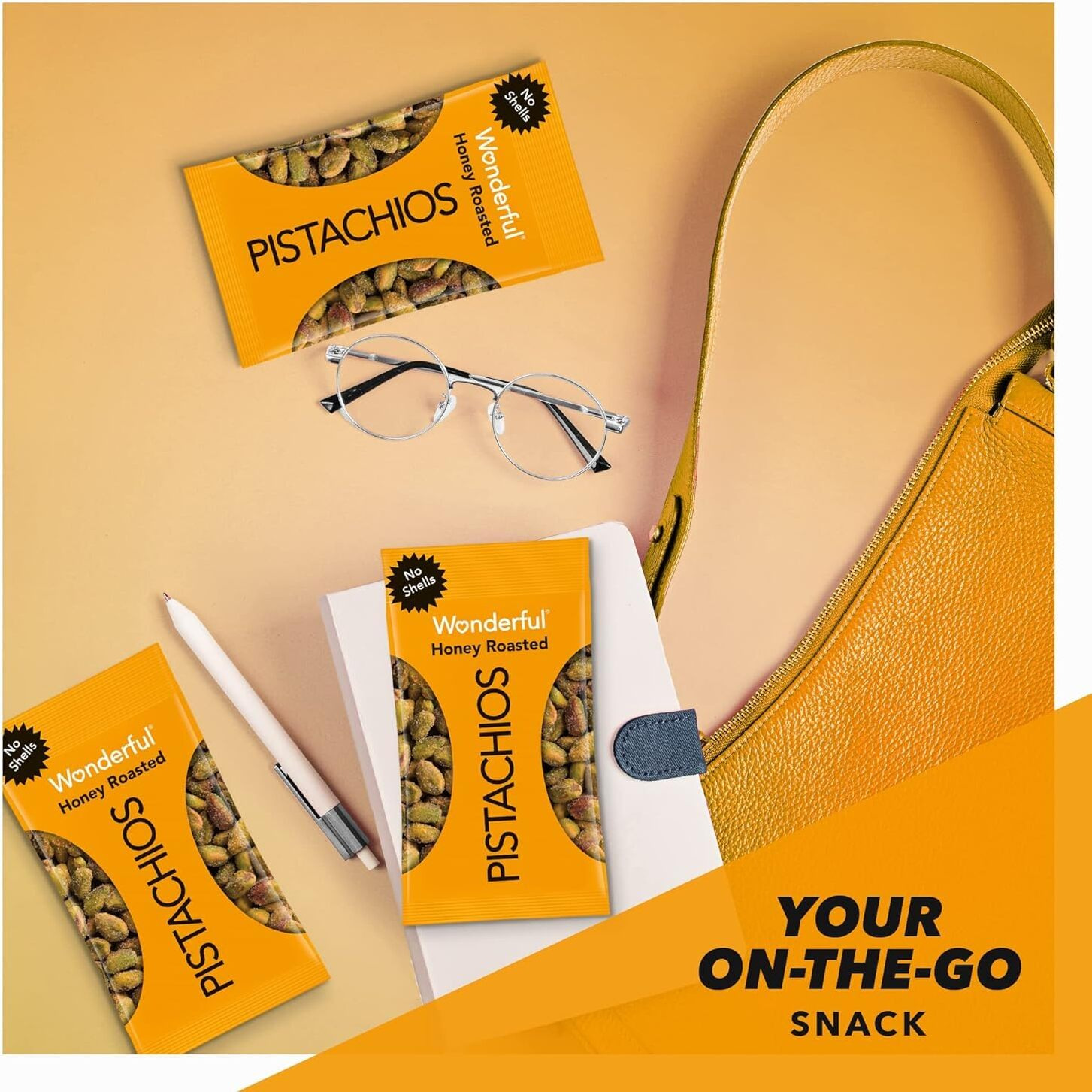 Wonderful Pistachios No Shells, Honey Roasted Nuts, 0.75 Ounce Bags (Pack Of 14), Protein Snacks, Gluten Free, On-The-Go, Individually Wrapped Healthy Snack