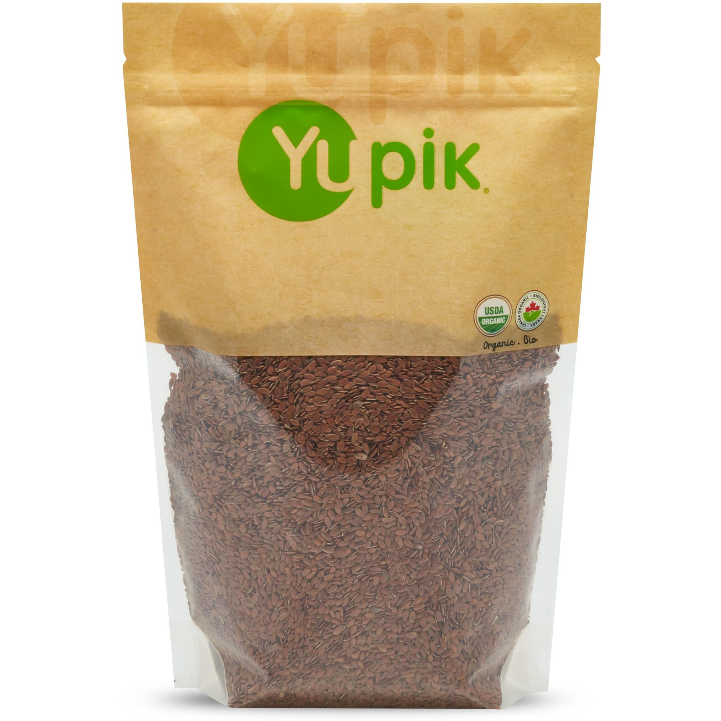 Yupik Organic Brown Flax Seeds, 2.2 Lb, Gluten-Free, Non-Gmo, Kosher, Vegan, Raw Seeds, Rich In Omega-3, Excellent Source Of Fiber, Plant-Based Protein, Ideal For Baking & Topping