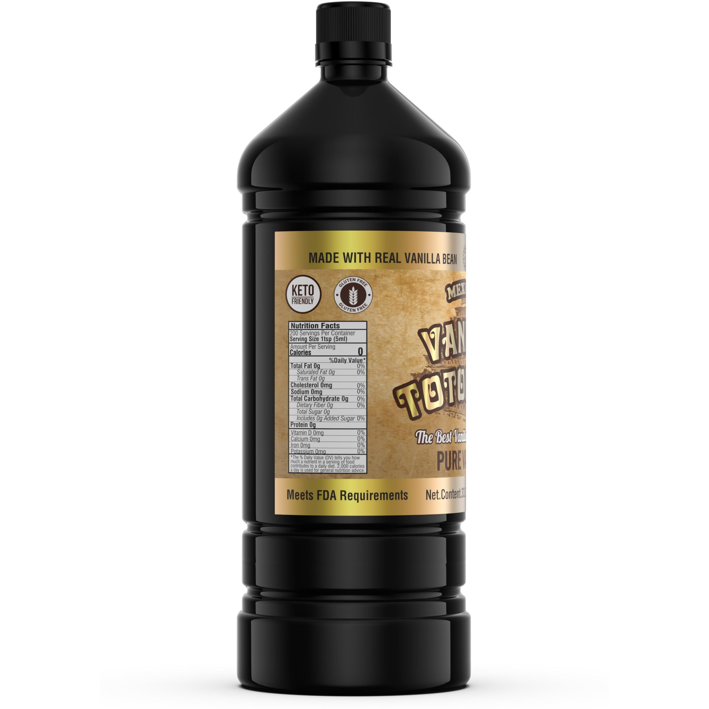 Mexican Vanilla Totonac's Pure Extract - 33.2 Oz Bottle - Premium Vanilla Liquid For Baking & Cooking, Packaging May Vary