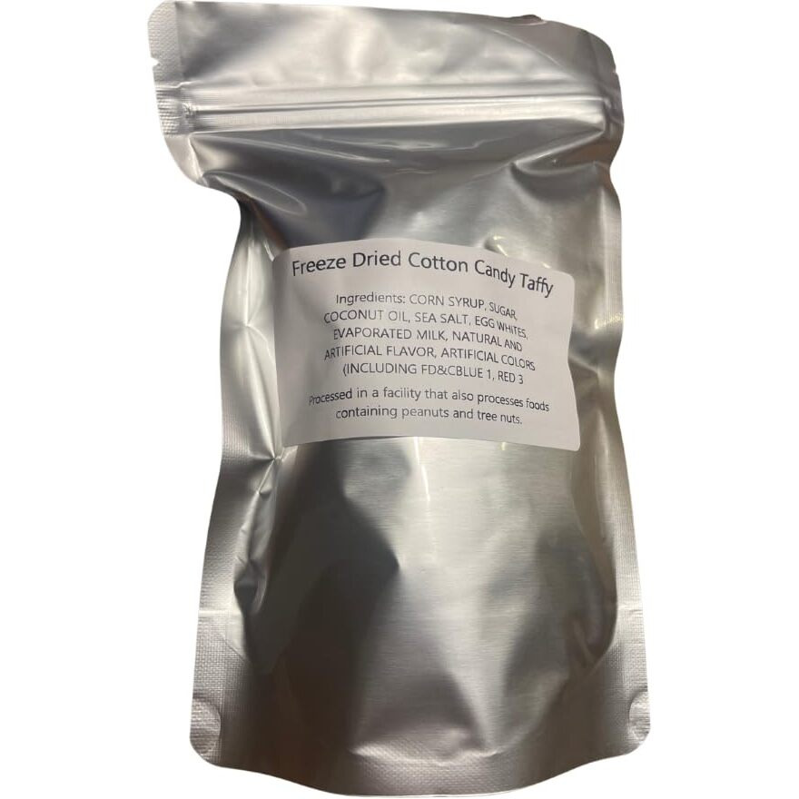 Farmers Market Cotton Candy Taffy - Blue And Pink, Freeze-Dried Freshness, Fluffy, Soft Texture - Whipped Cotton Candy Taffy, (2 Oz)