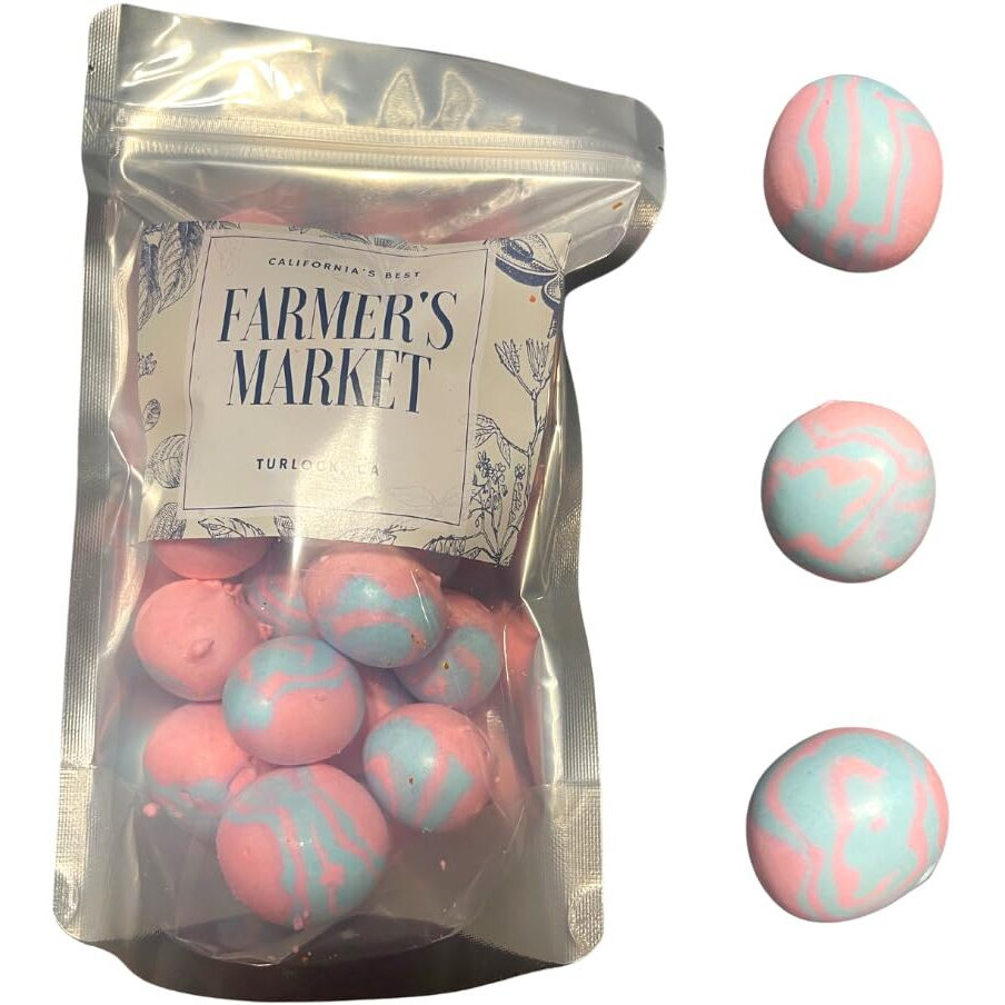 Farmers Market Cotton Candy Taffy - Blue And Pink, Freeze-Dried Freshness, Fluffy, Soft Texture - Whipped Cotton Candy Taffy, (2 Oz)