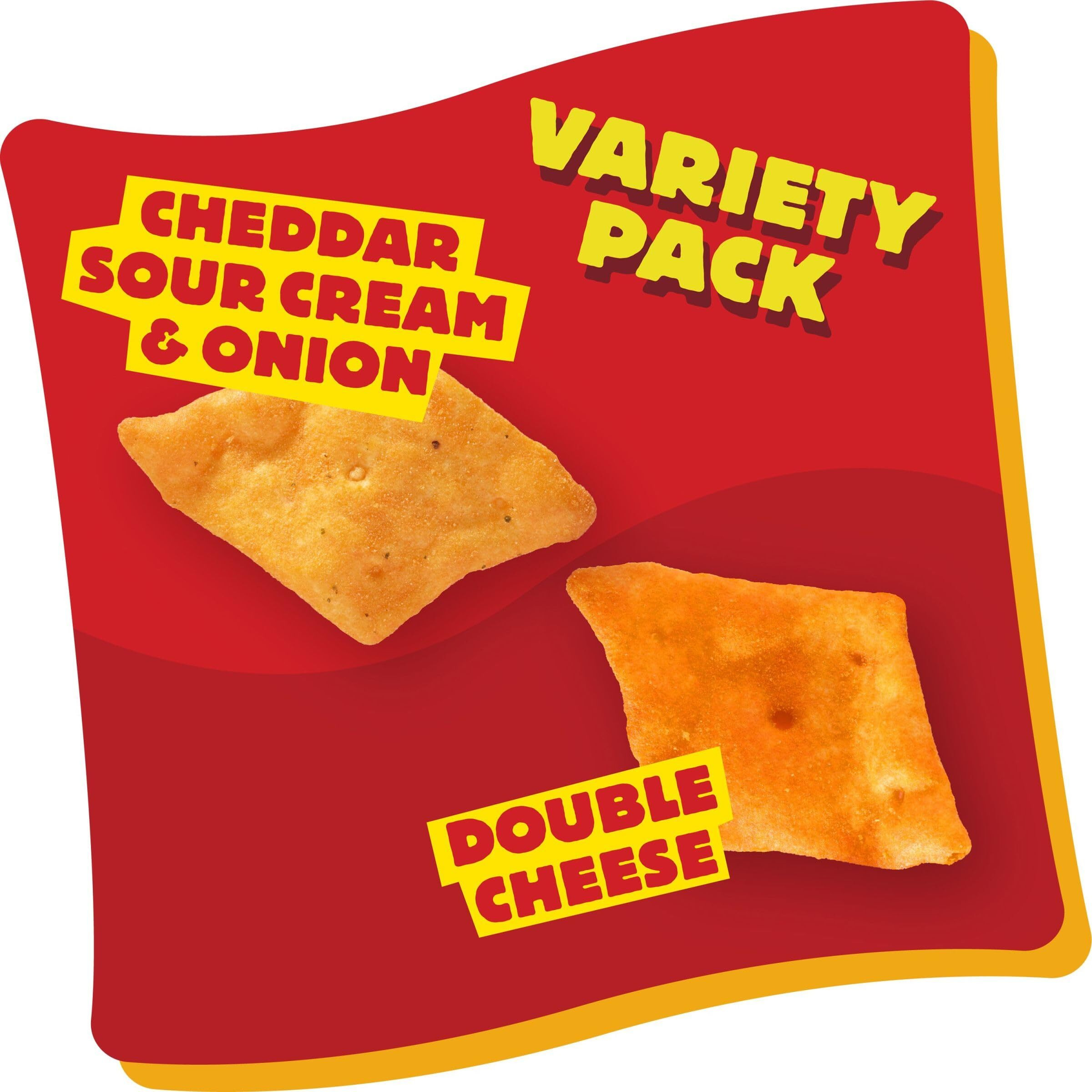 Cheez-It Snap'D Cheese Cracker Chips, Thin Crisps, Lunch Snacks, Variety Pack, 15Oz Box (20 Packs)
