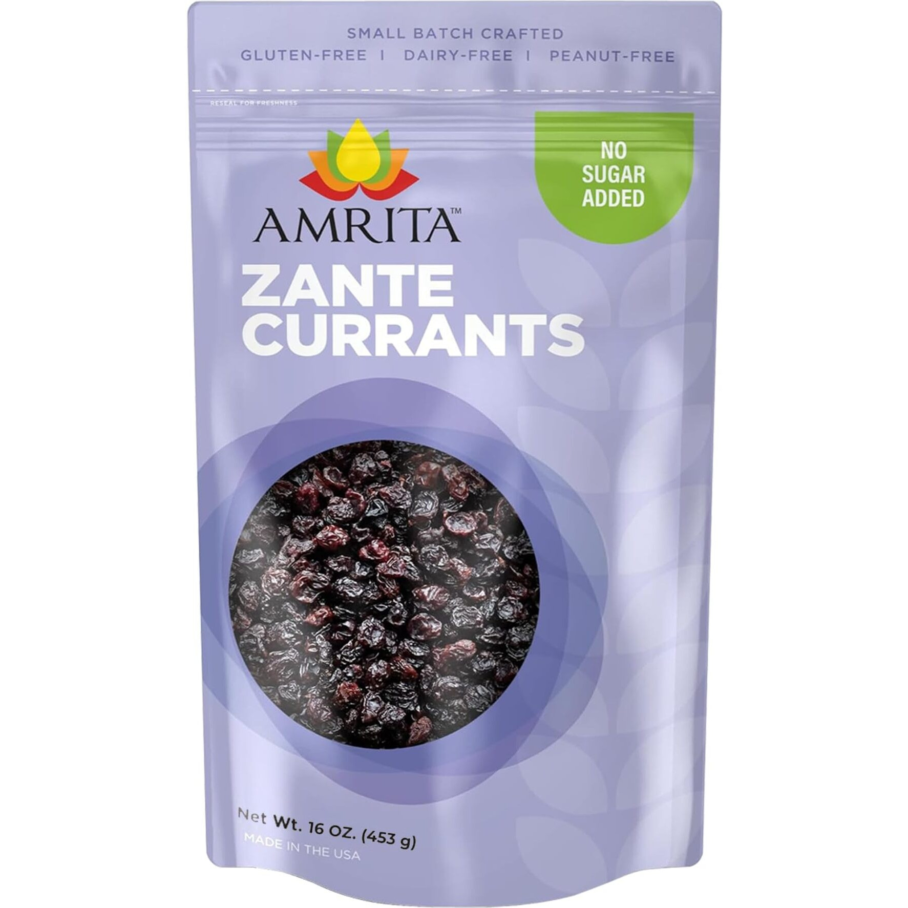 Amrita Zante Black Currant 1 Lb | No Added Sugar, Naturally Sweet, Gluten Free Dried Fruit | Packed Fresh In Resealable Bags | Dried Currants, Vegan Snacks, Healthy Snacks