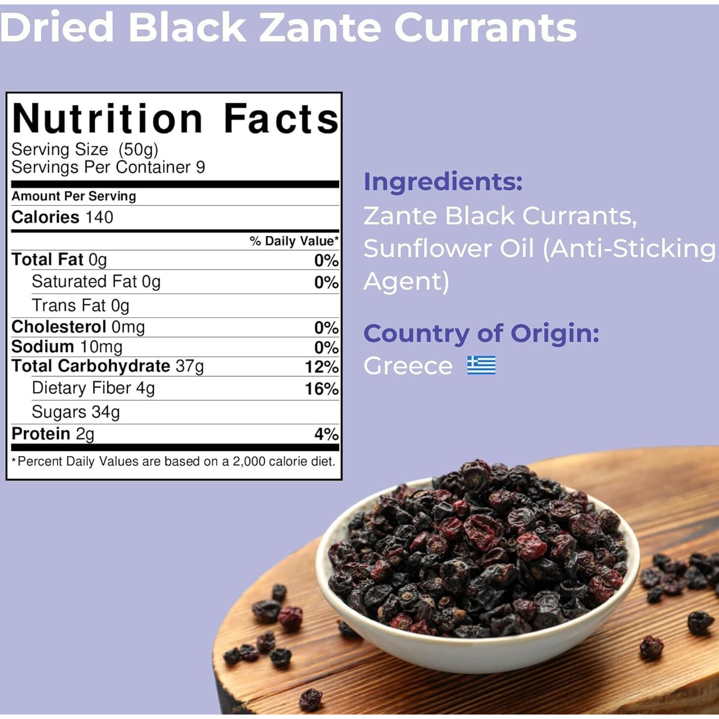 Amrita Zante Black Currant 1 Lb | No Added Sugar, Naturally Sweet, Gluten Free Dried Fruit | Packed Fresh In Resealable Bags | Dried Currants, Vegan Snacks, Healthy Snacks