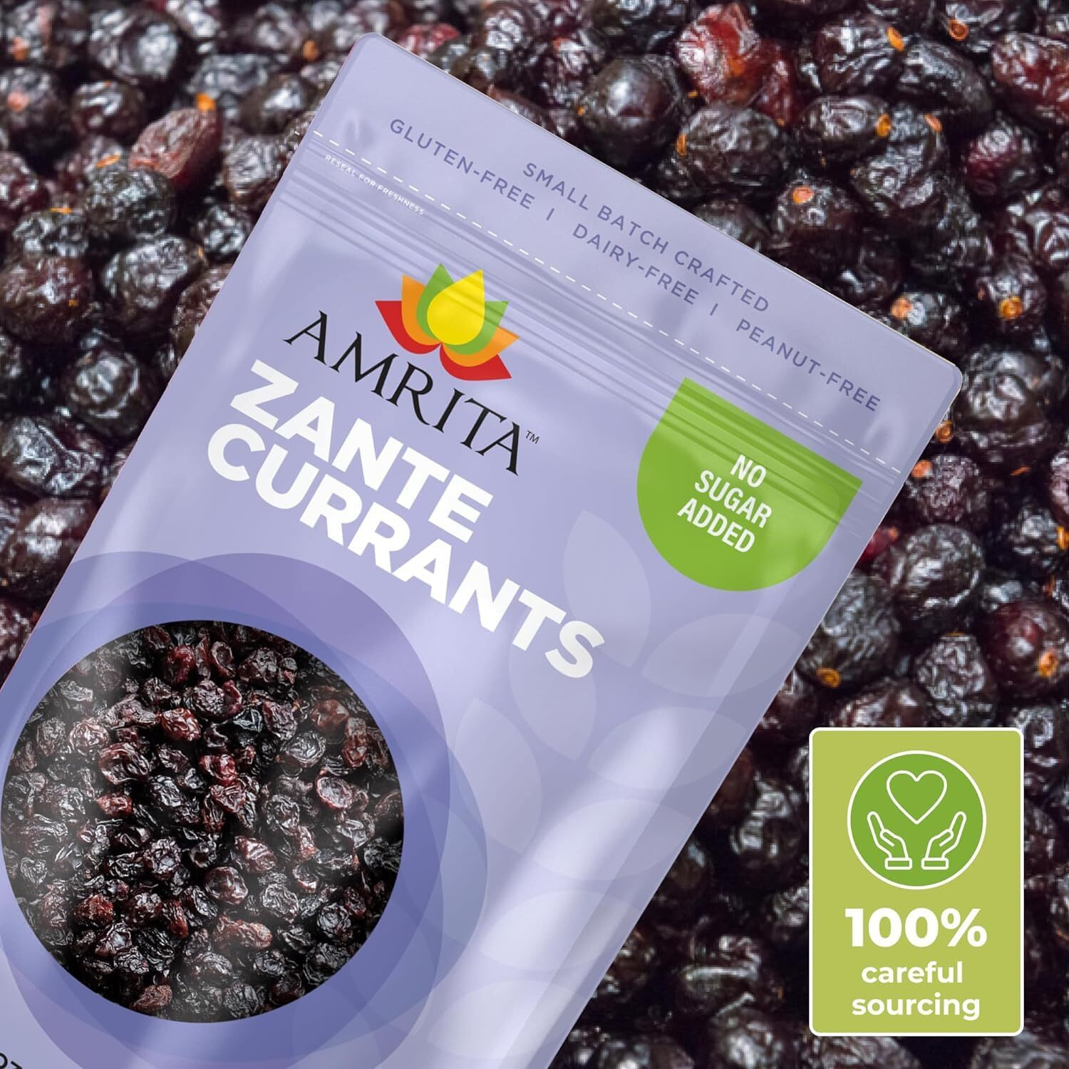Amrita Zante Black Currant 1 Lb | No Added Sugar, Naturally Sweet, Gluten Free Dried Fruit | Packed Fresh In Resealable Bags | Dried Currants, Vegan Snacks, Healthy Snacks