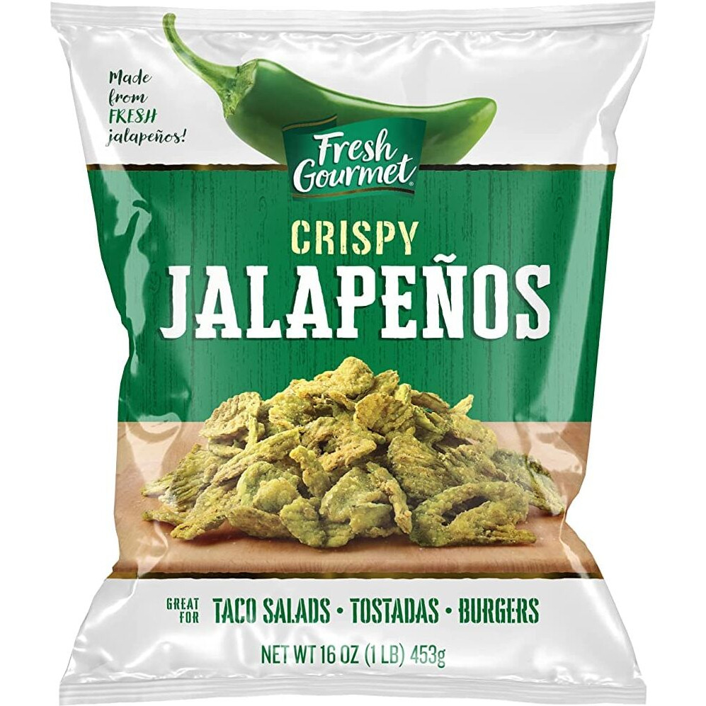 Fresh Gourmet Crispy Lightly Salted Jalapenos Crunchy Snack And Salad Topper 16 Ounce (Pack Of 2)