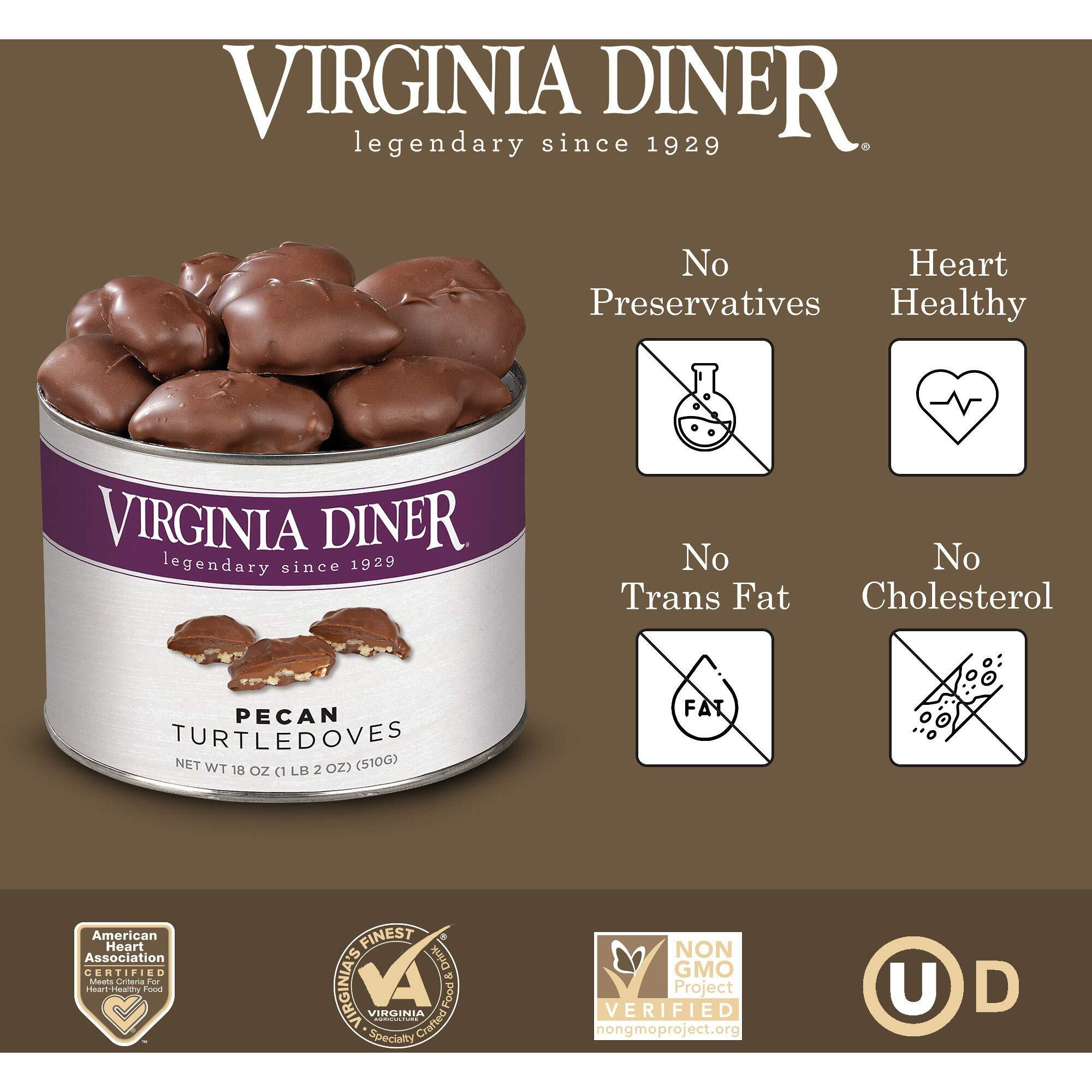 Virginia Diner - Gourmet Natural Classic Pecan Turtledoves, 18 Ounce Tin