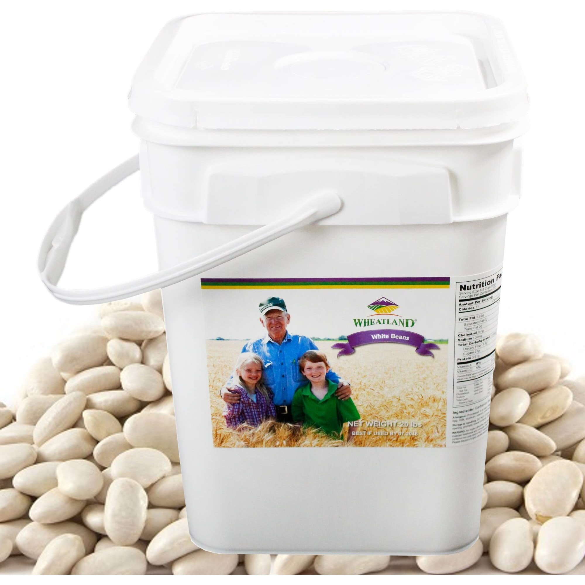 Wheatland White Beans  Premium Packaging  Mylar, Oxygen Absorber & Bucket Provide 25 Year Shelf Life  Lab-Tested Iso 17025 Verified Chemical-Free  Never Irradiated, No Desiccants And Non Gmo  High Trust Seller  Emergency Food Storage  40 Year Legacy Of Prepping