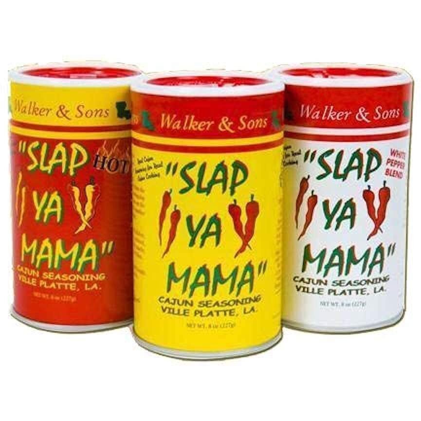 Walker & Sons Slap Ya Mama Cajun Seasoning Bundle - 3 Items (Original, Hot And White Pepper Blend) By Slap Ya Mama