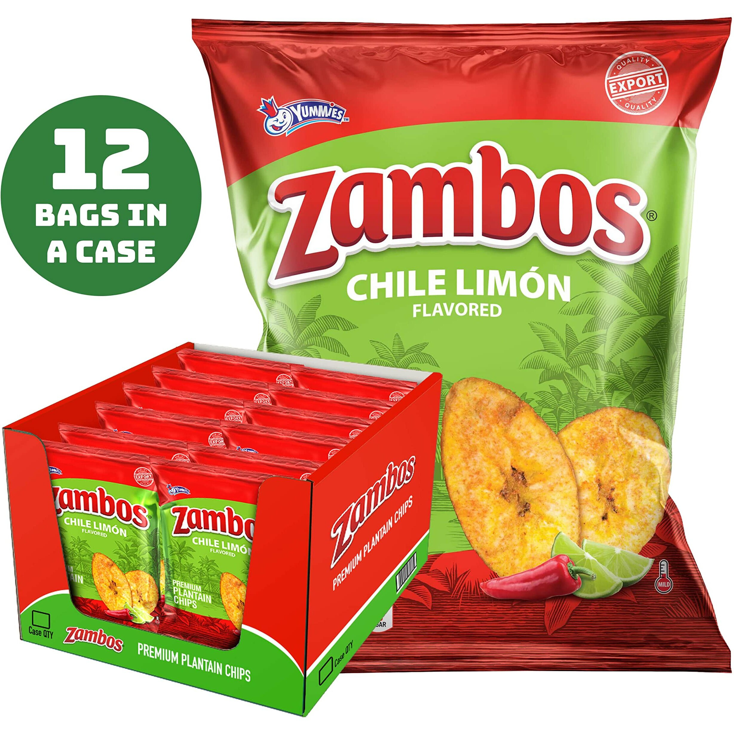 Zambos Plantain Chips Chile Limon (Pack Of 12)