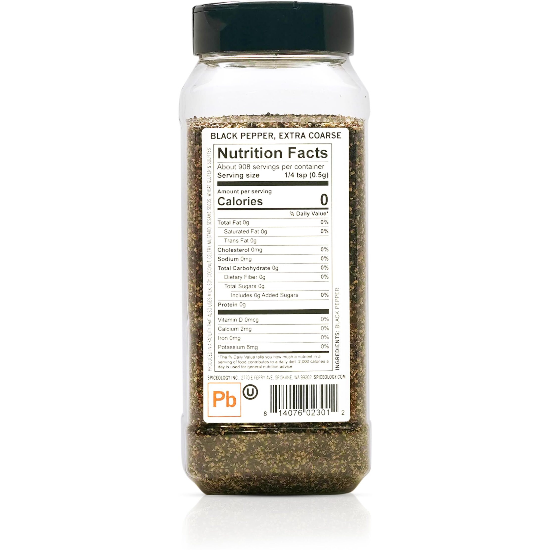 Spiceology - Extra Coarse Ground Black Pepper - Bulk Pepper For Home Cooks, Chefs, And Professional Kitchens - 16 Oz
