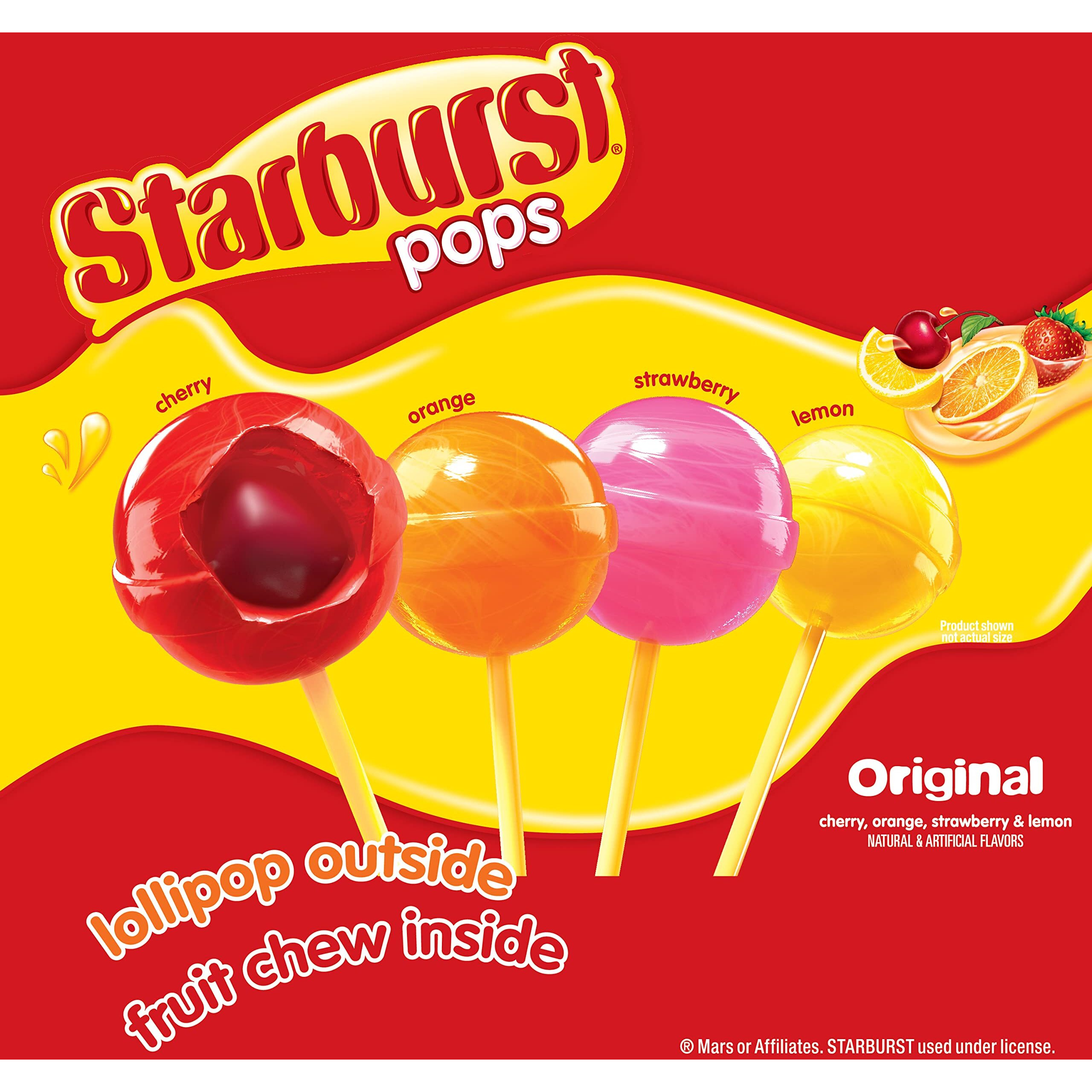 Spangler Candy Starburst Original Lollipops, 0.85 Ounce Pops - 72 Count Display Box