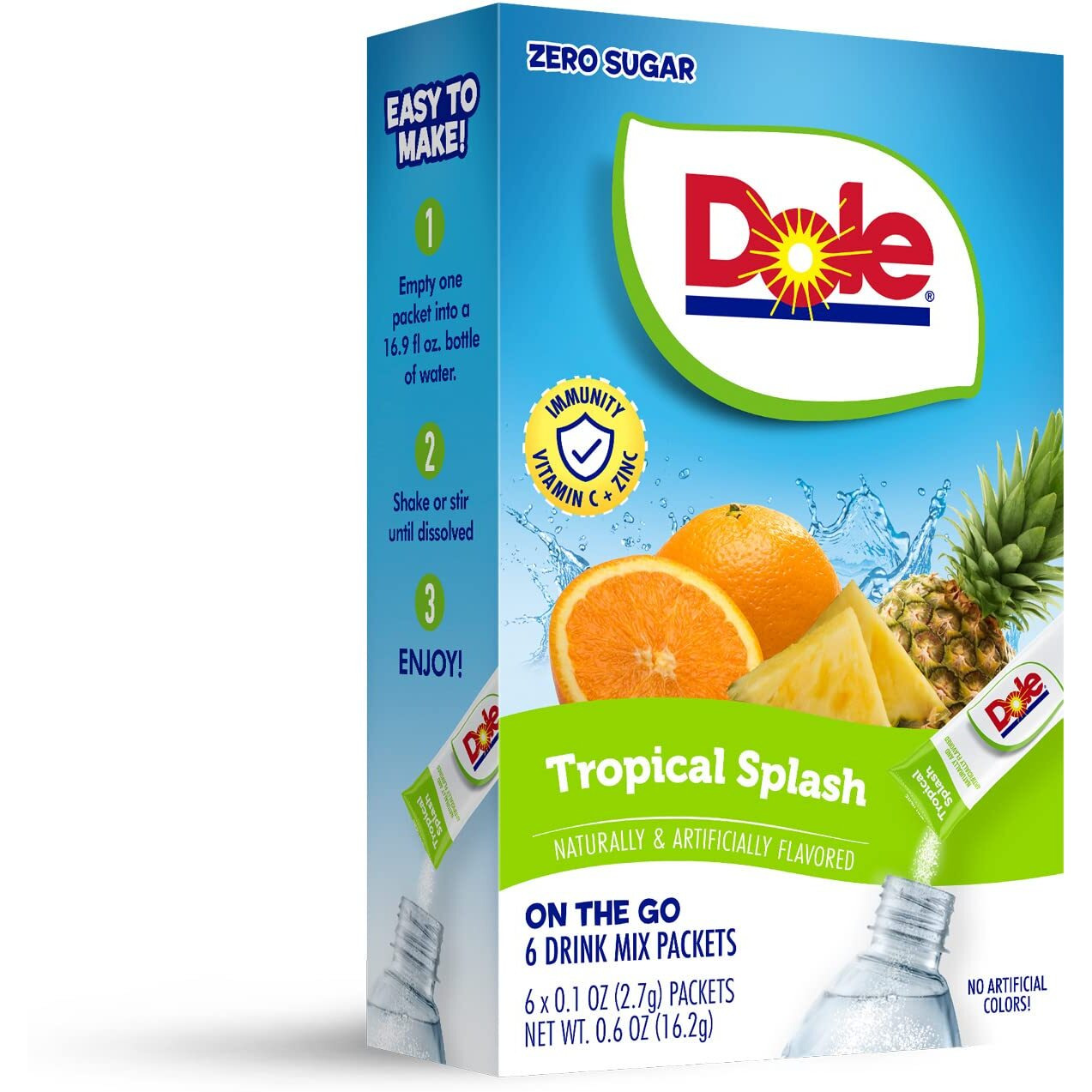 Juicy Mixes Tropical Splash Dole- Powder Drink Mix - Sugar Free & Delicious, Makes 72 Flavored Water Beverages, 72.0 Count