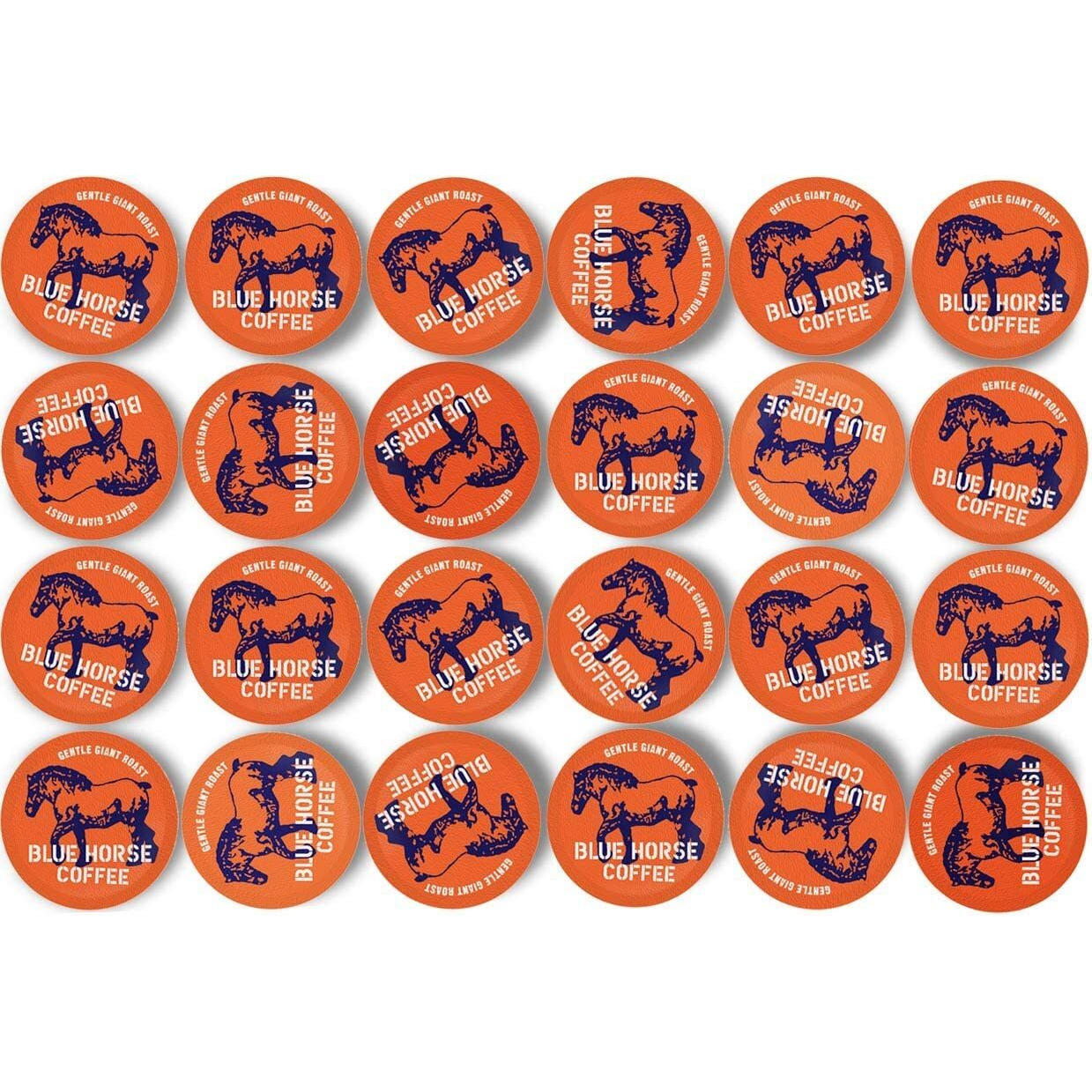 Blue Horse Coffee Pods - Medium Roast 'Gentle Giant' Original - Compatible With Keurig Coffee Pods K Cups 2.0-24 Count - Farm-Fresh Premium Arabica Coffee Beans