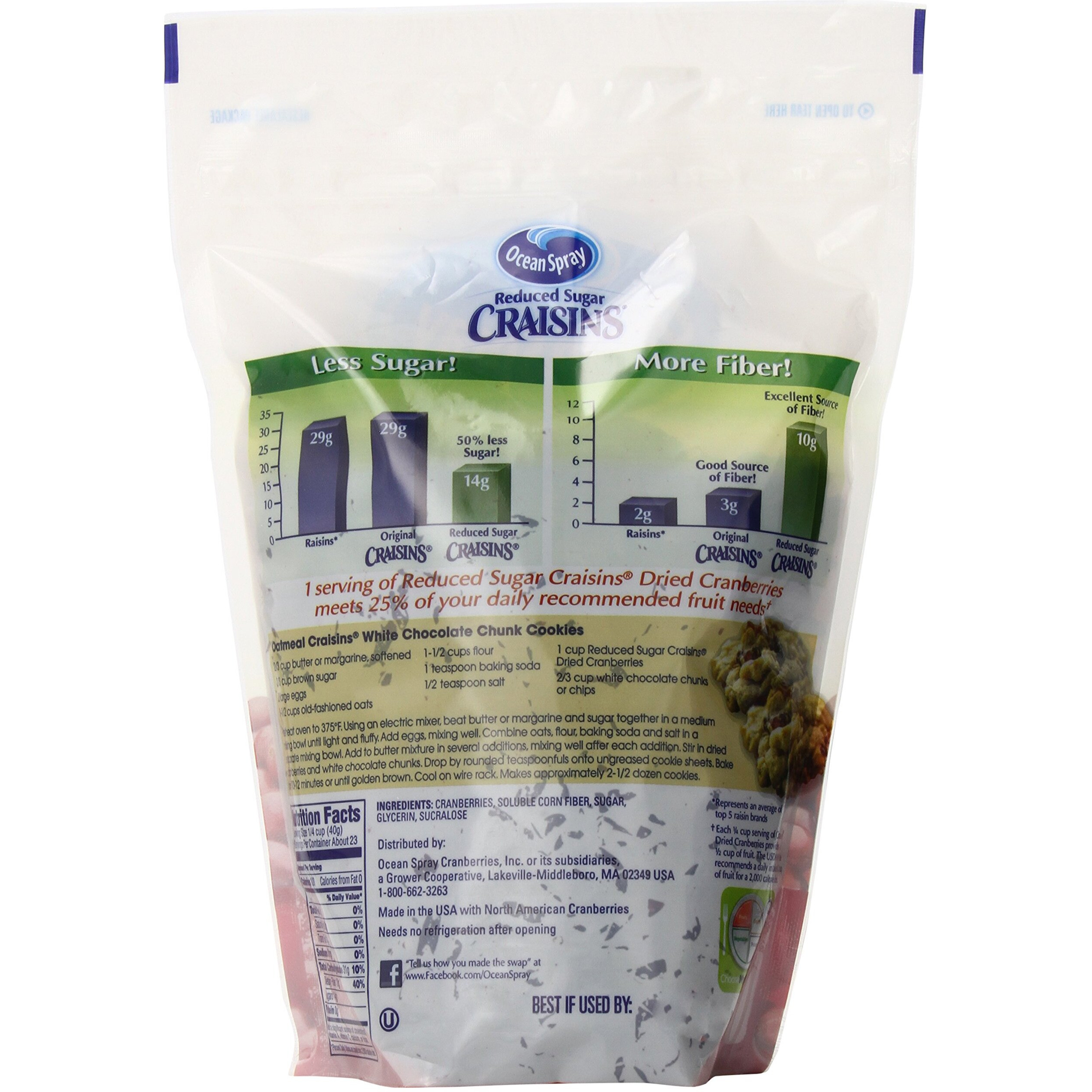 Ocean Spray Reduced Sugar Craisins, 43 Oz