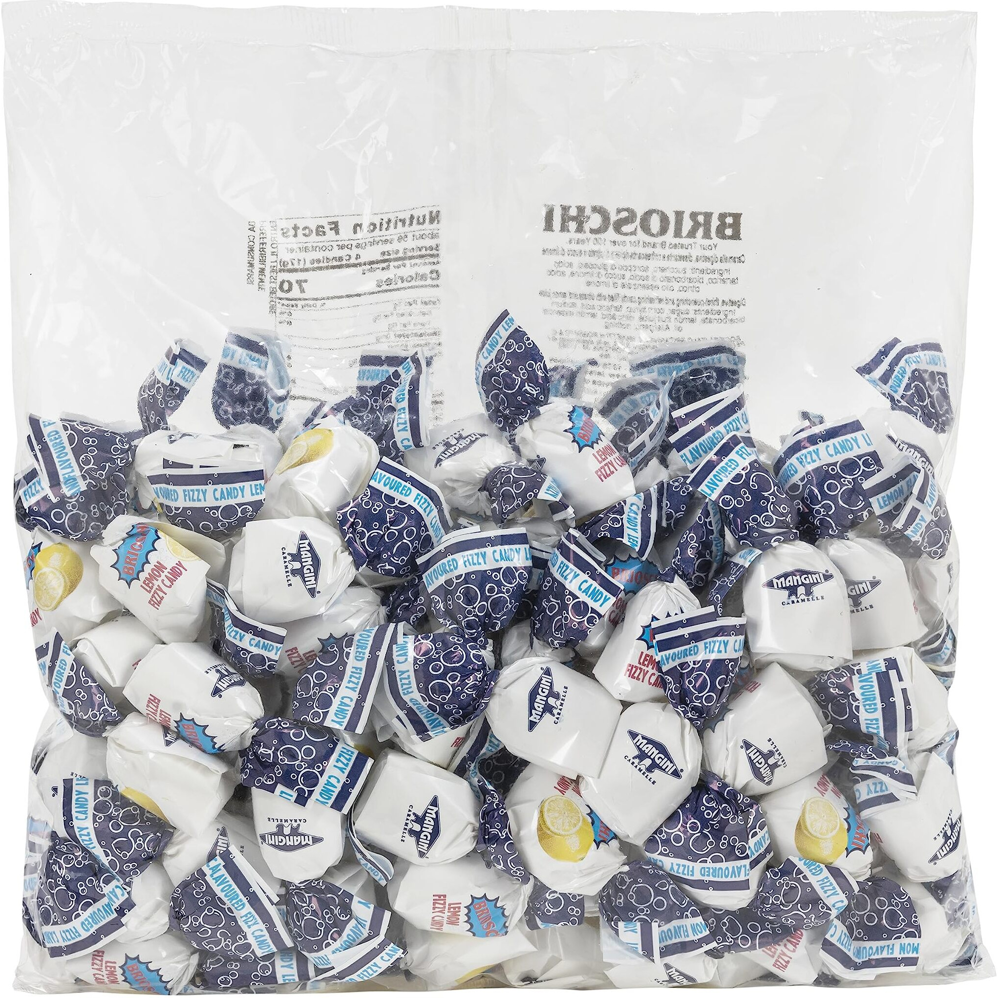 Brioschi Lemon Flavored Effervescent Fizzy Digestive Italian Candies (2.2 Lbs Bulk)