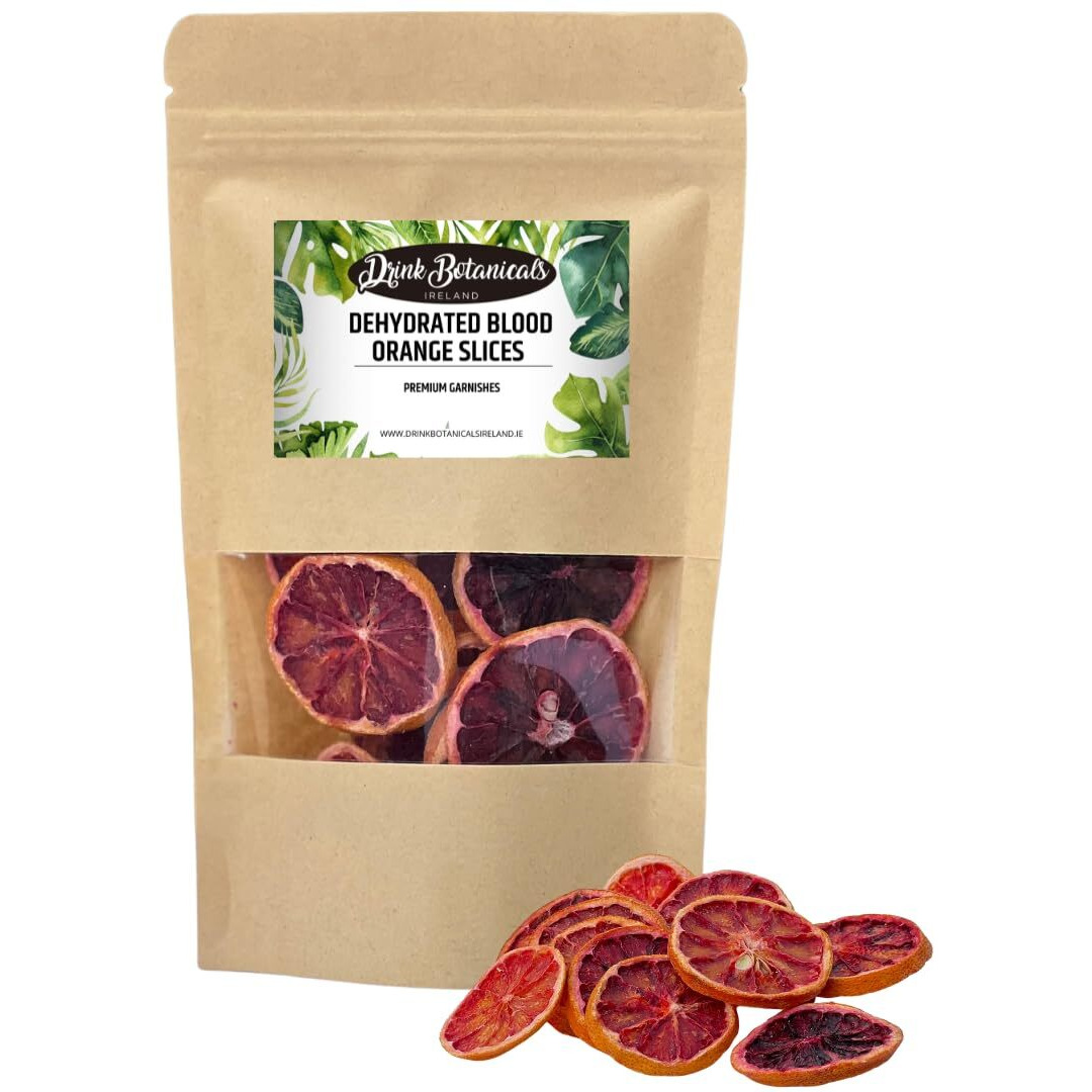Dehydrated Dried Blood Orange Slices | Blood Orange Wheels | 45 + Servings | 100% Natural | For Cocktails, Wreath Making, Tea, Cakes, Decoration | Oranges For Cocktails | 3.5 Oz | 100 Grams