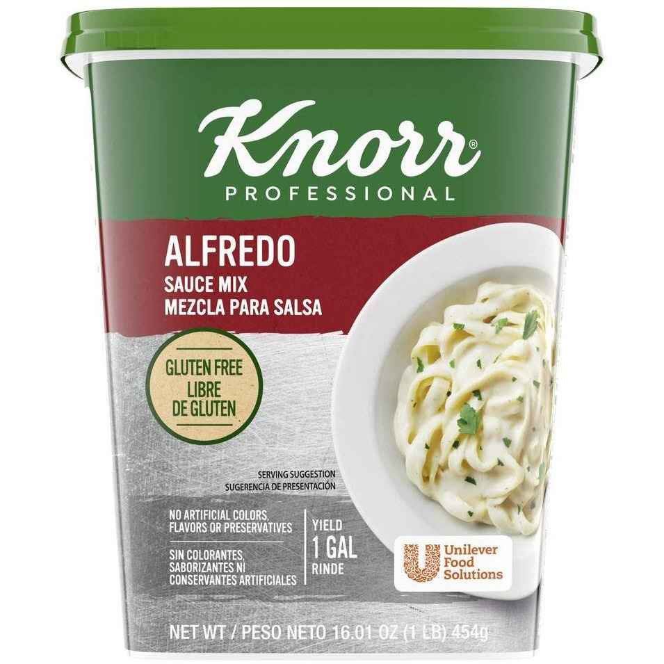 Knorr Professional Alfredo Sauce Mix Made With Real Parmesan Cheese, Gluten Free, No Artificial Colors, Flavors, Or Preservatives, 1 Lb, Pack Of 4
