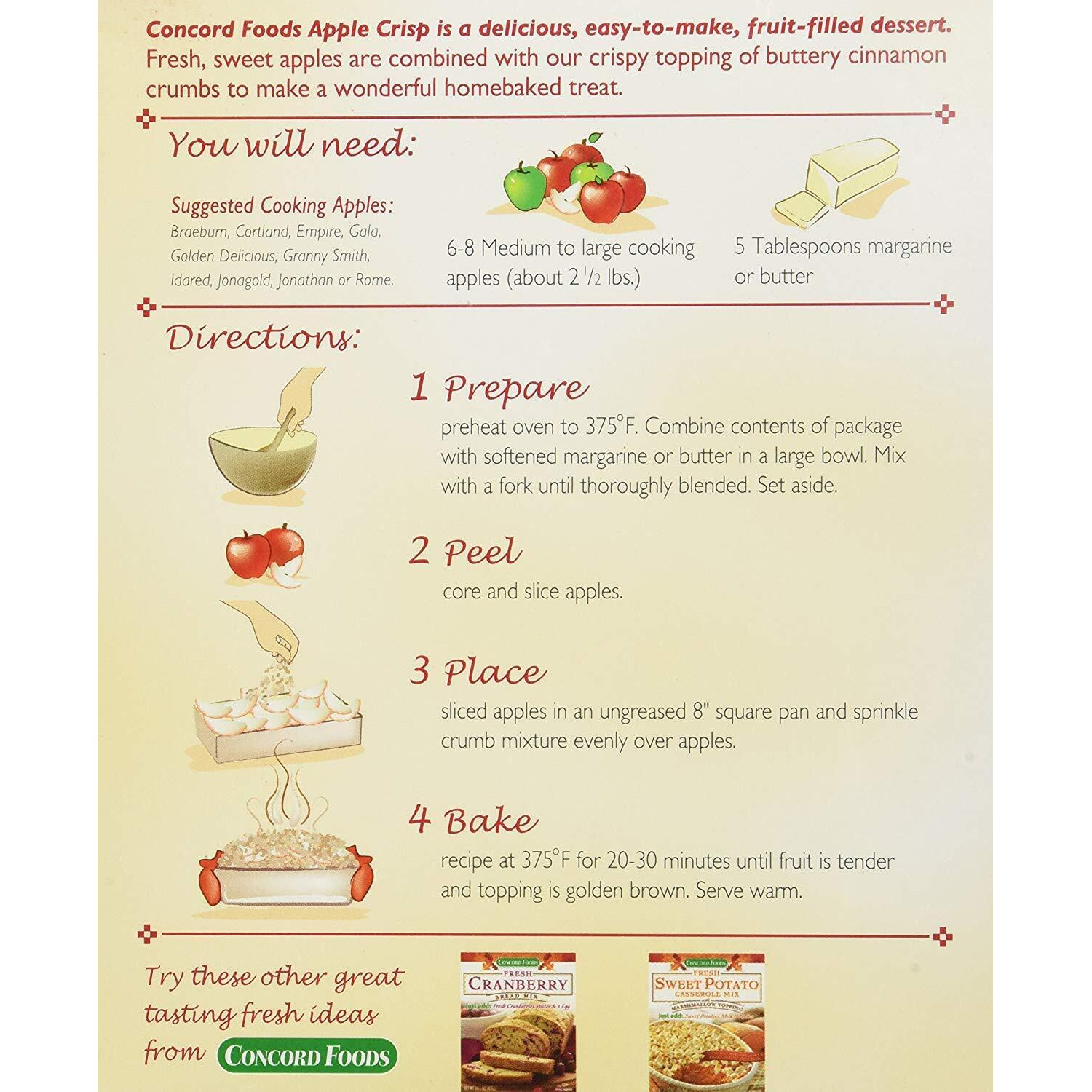 Concord Farms Apple Crisp Mix (Value Pack Of 4 Box's)