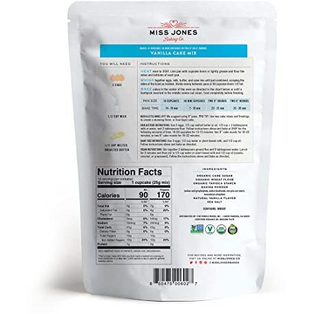 Miss Jones Baking Organic Yellow Cake And Cupcake Mix, Non-Gmo, Vegan-Friendly, Moist And Fluffy Vanilla (Pack Of 6)