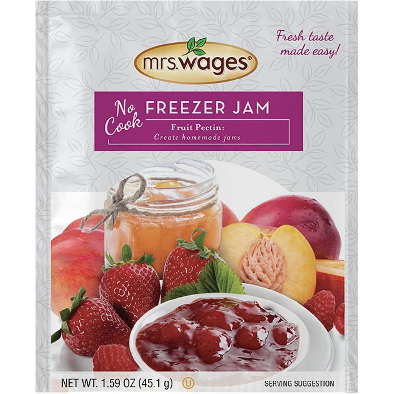 Mrs. Wages No Cook Freezer Jam | Fruit Pectin | Easy-To-Use | Fast Results | Homemade Jelly, Jams, Or Freezer Jams | 1.75 Oz Packet (Value Pack Of 12)