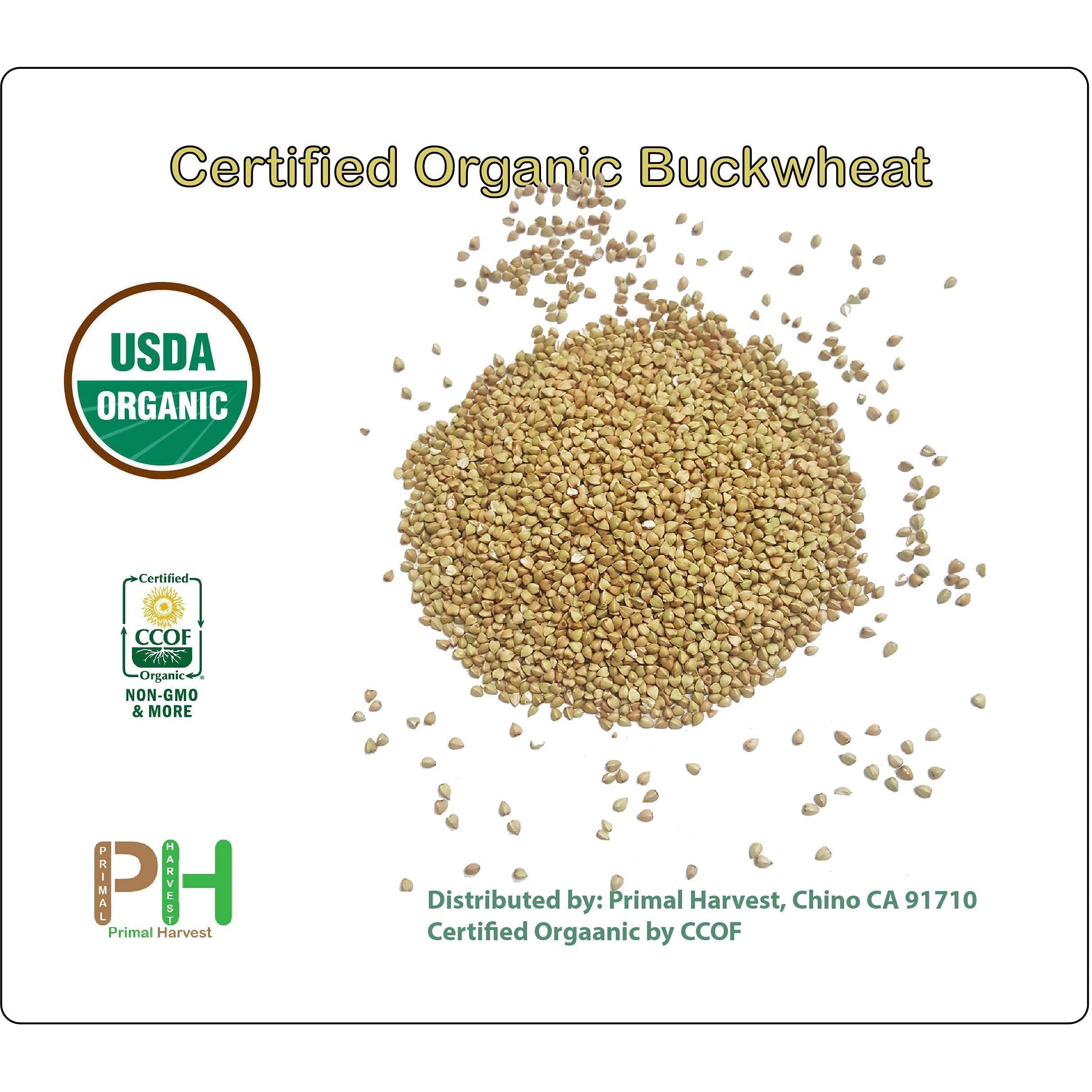 Certified Organic Hulled Buckwheat Groats,Non-Gmo, Raw, Vegan, Bulk (10Lb)