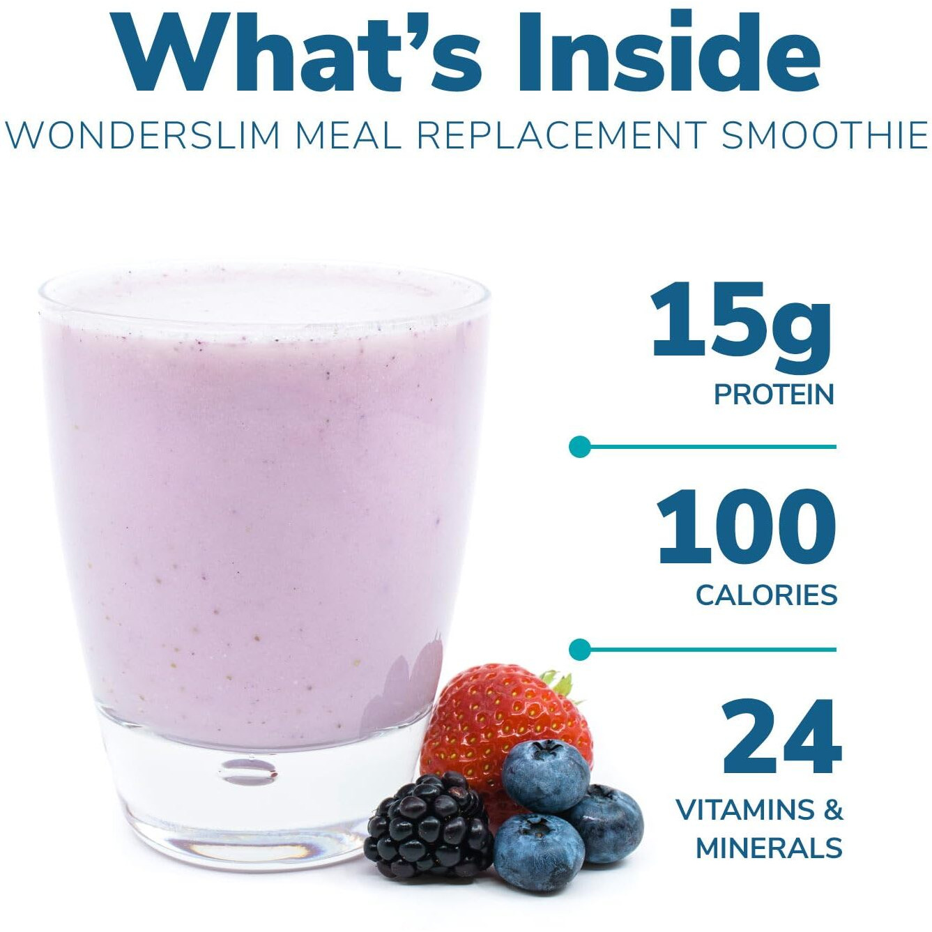 Wonderslim Meal Replacement Smoothie, Berry Yogurt, 15G Protein, Gluten Free (7Ct)