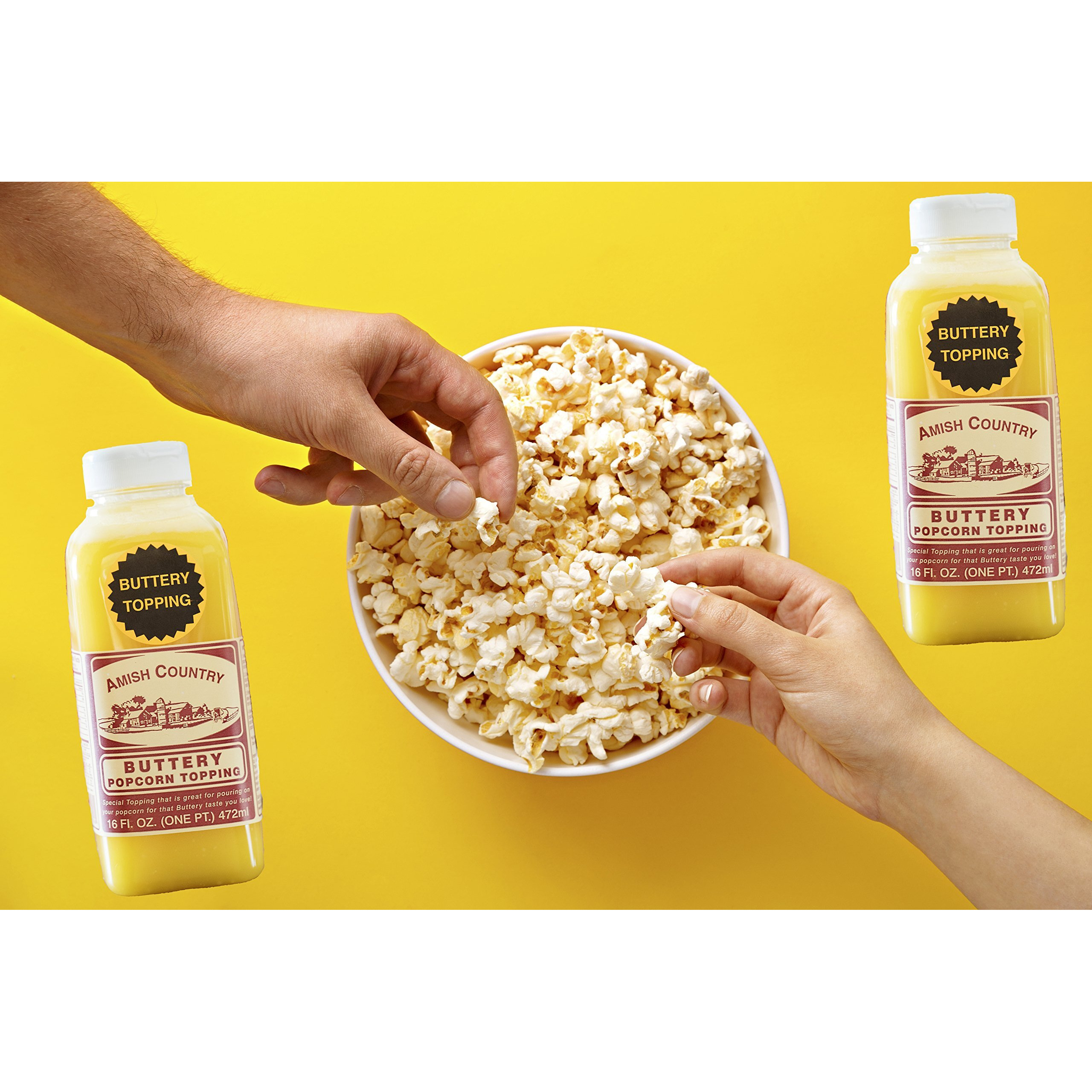 Amish Country Popcorn | Buttery Popcorn Topping - 2-16 Oz Bottles | Old Fashioned, Non-Gmo And Gluten Free (2-16 Oz Bottles)