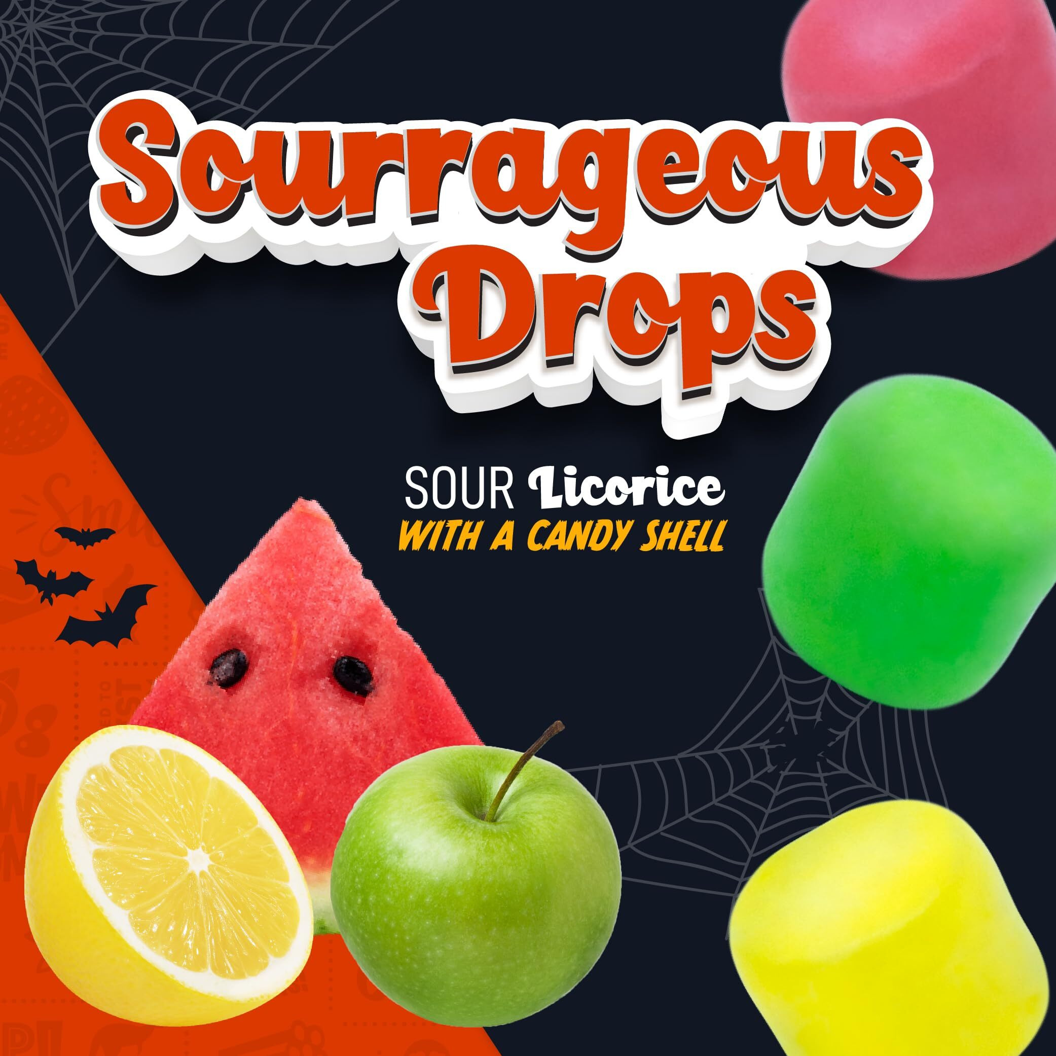 Wiley Wallaby Licorice Candy Bites 3.0 Ounce Gourmet Sourrageous Drops In Mini Candy Bags, 18 Pack