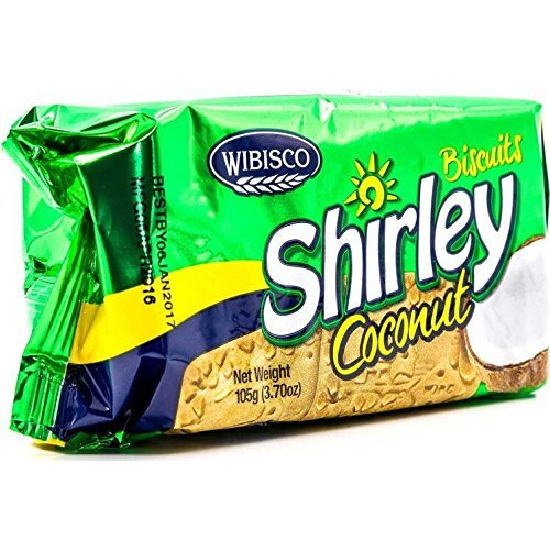 Wibisco Shirley Biscuits, Coconut, 3.7, Coconut 3.7 Ounce (Pack Of 24)