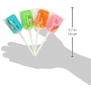 Hotlix Assorted Worm Sucker Lolipop - Pack Of 4 - Blueberry, Apple, Orange, Watermelon