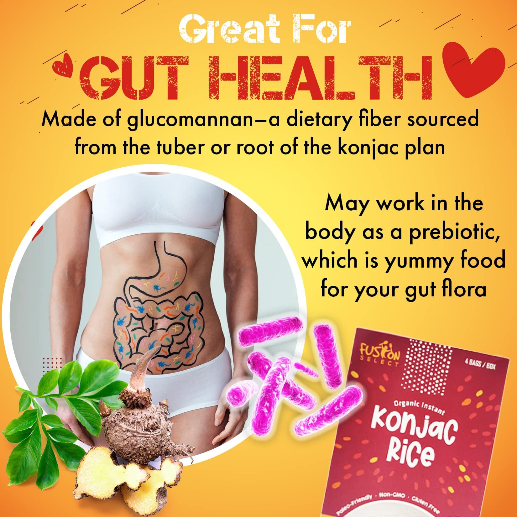 Fusion Select 4 Packs Organic Konjac Noodles - Shirataki Spaghetti Plant-Based Substitute - Vegan Pasta For Vegetarian, Keto, Paleo Recipes - Zero Gluten, Low Carb & Low Calorie Shirataki Noodles