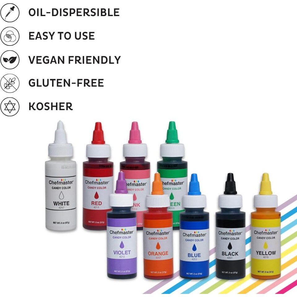 Chefmaster Violet Candy Color | True-Tone Shades | Oil-Based | Professional-Grade Dye | Chocolate, Strawberries, Cake Pops | Decorating | Easy-To-Use | Manufactured In The Usa | 2 Oz
