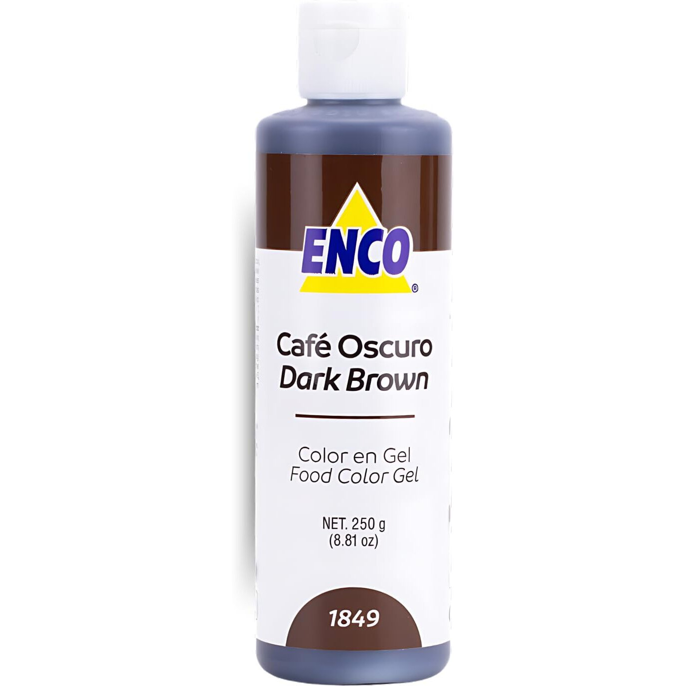 Enco Food Coloring Gel Dark Brown 8.8 Oz (250G) Concentrated, Vegan