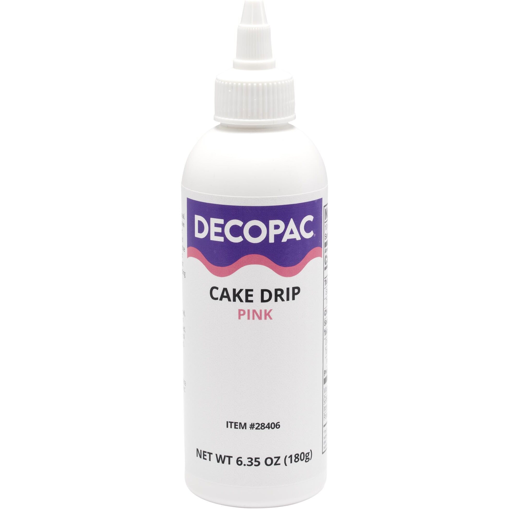 Decopac Cake Drip, Pink Color, Vanilla Flavor, Matte Like Chocolate, 6.35 Oz